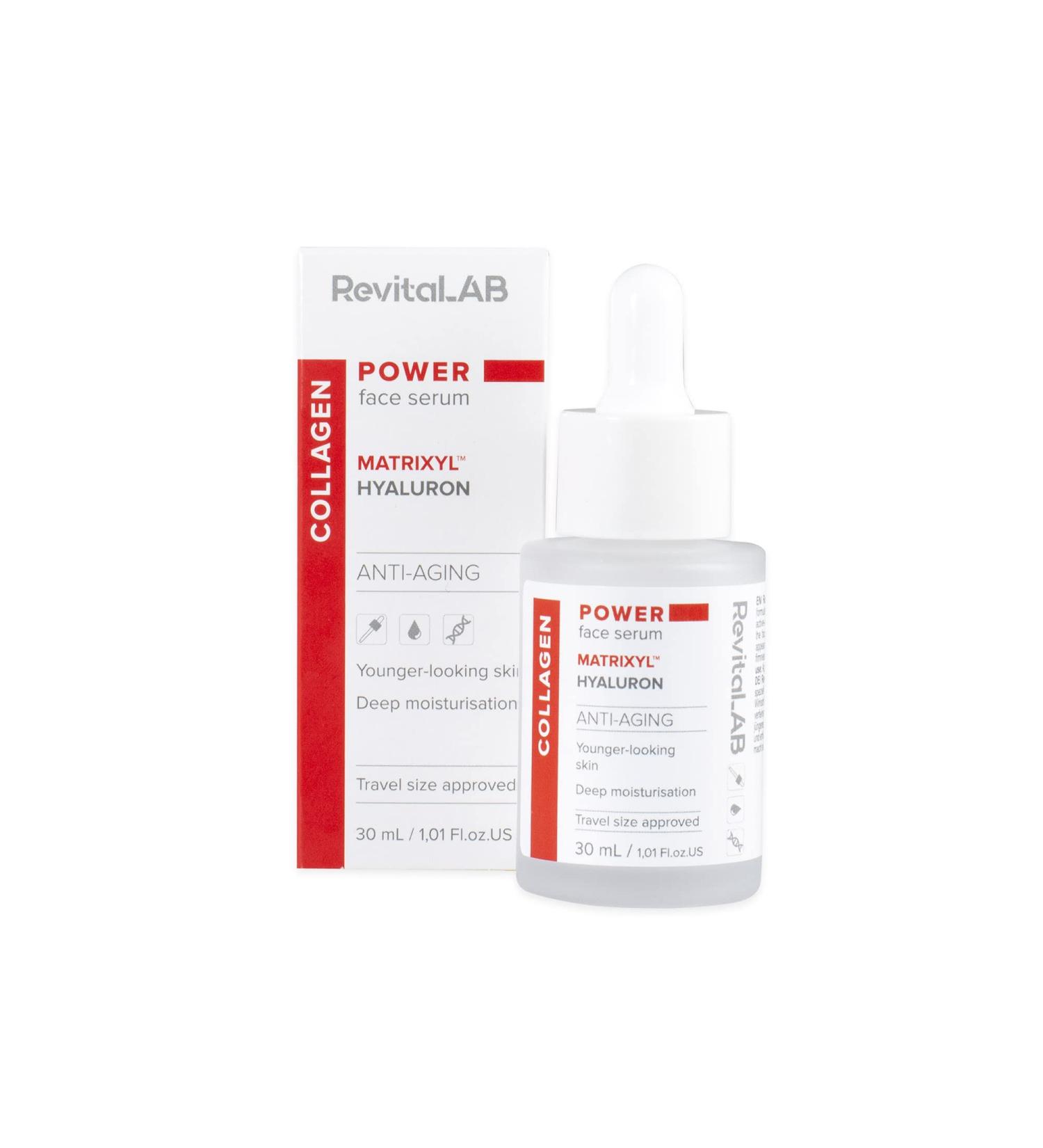 RevitaLAB Power Face Serum with Collagen and Matrixyl A concentrated product specially formulated to provide effective skin care against the signs of aging - Buy Online on GoSupps.com