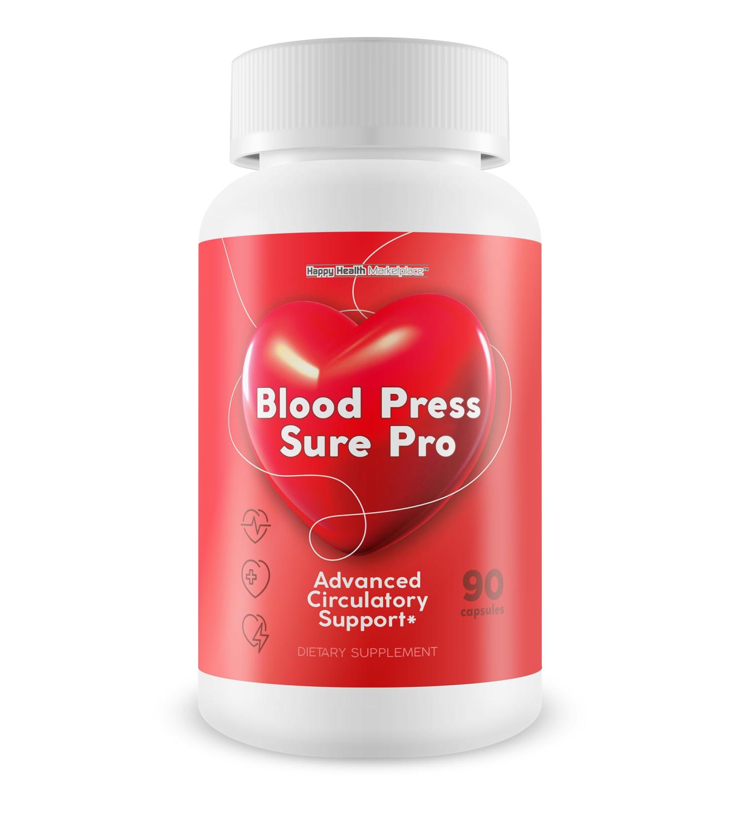 Blood Press Sure Pro With Magnesium 12 - Our Best Circulation Support Pressure Supplement - Circulation Vitamin Blood Flow - High Pressure Pills - Blood Flow Vasodilator Blood Circulation Supplements - Buy Online on GoSupps.com