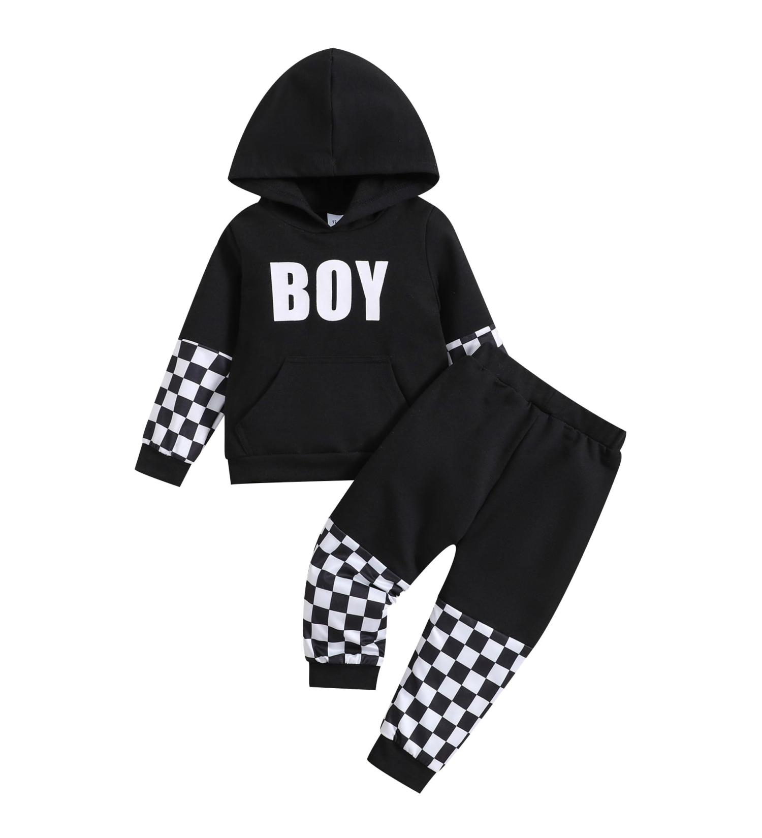 Borlai Baby Boy Dinosaur Hoodie Sweatshirt with Camo Pants Set | 18-24 Months | Black - Buy Online on GoSupps.com