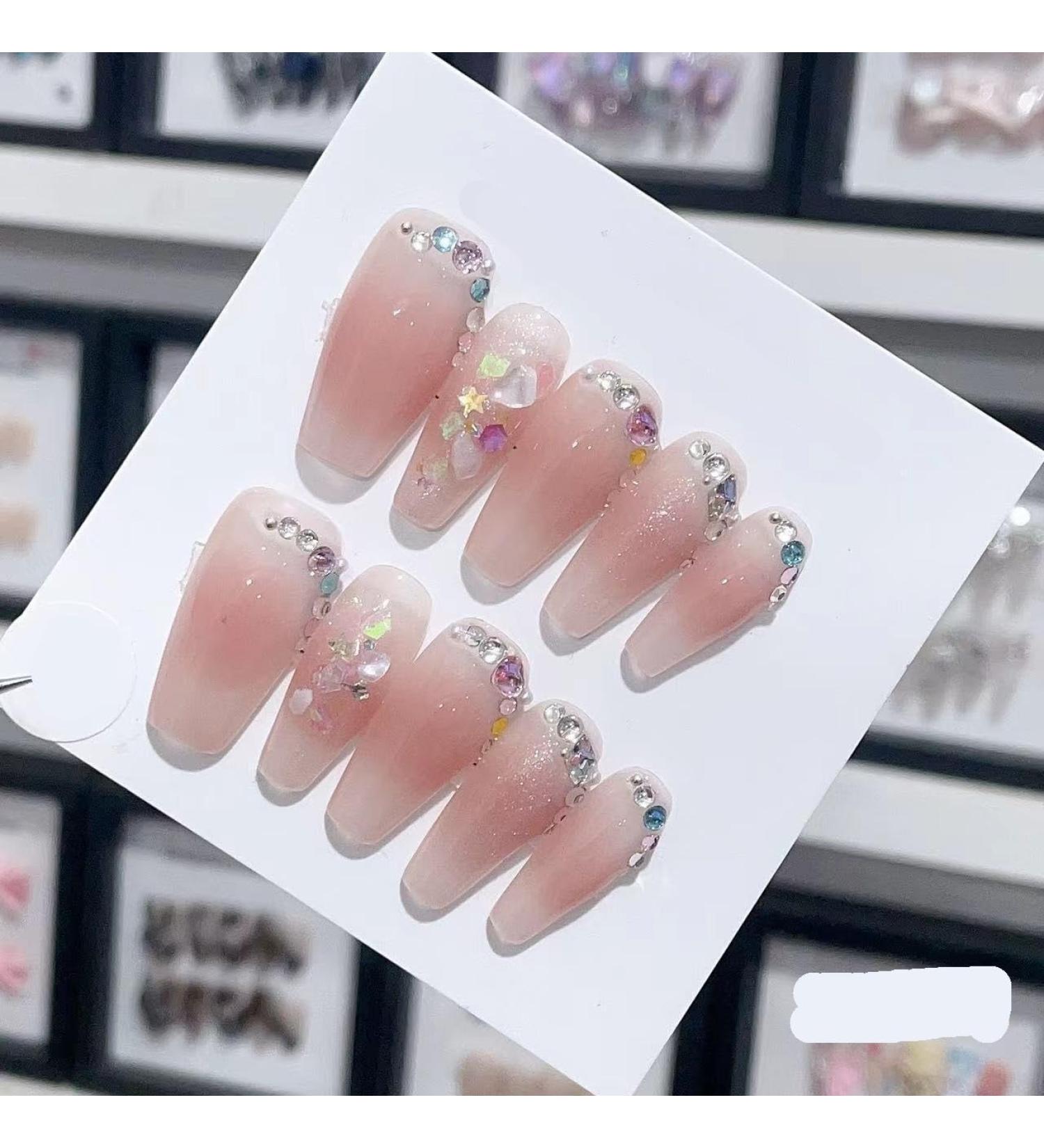 Handmade Long and Short Nail Patches for Artificial Nail Enhancement(Color:19581 Size:L) - Buy Online on GoSupps.com