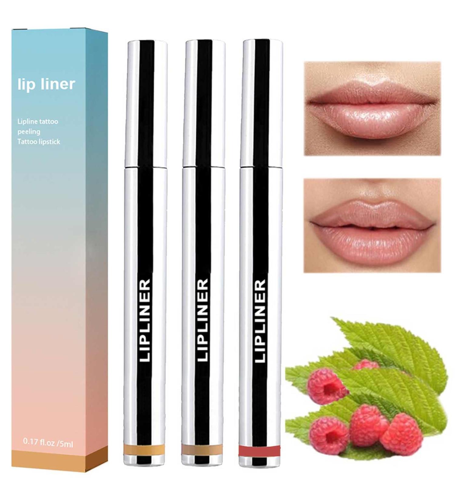Removable Lip Liner Pencil Plump Lip Liner for Showing Waterproof Lip Pencil Peel Off Tattoo Long Lasting Lip Liner Pencil for All Skin (3 Colors) - Buy Online on GoSupps.com