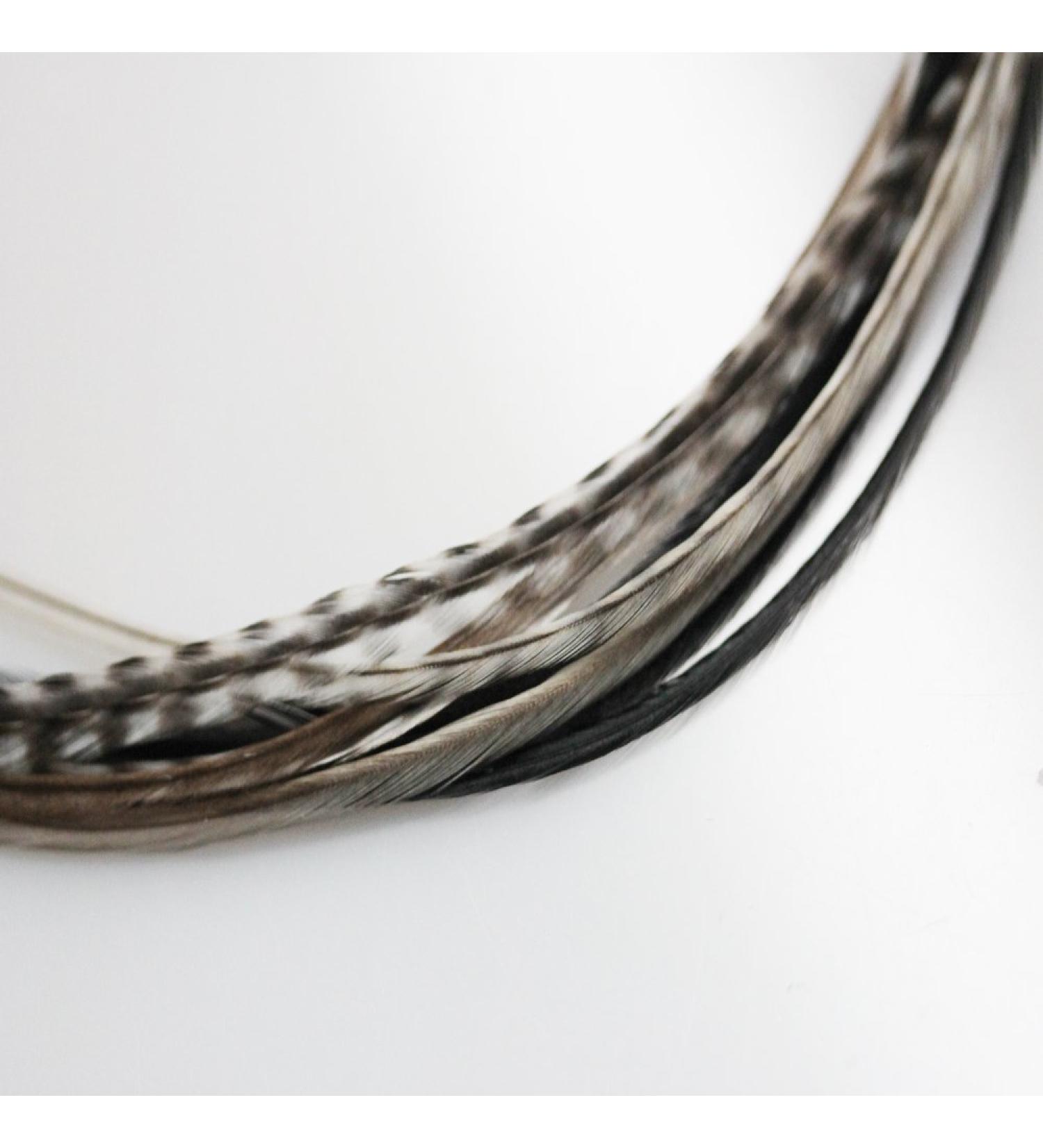 7-10 Thin & Long Salt & Pepper Remix Feathers for Hair Extension - Beautiful Feathers - Buy Online on GoSupps.com