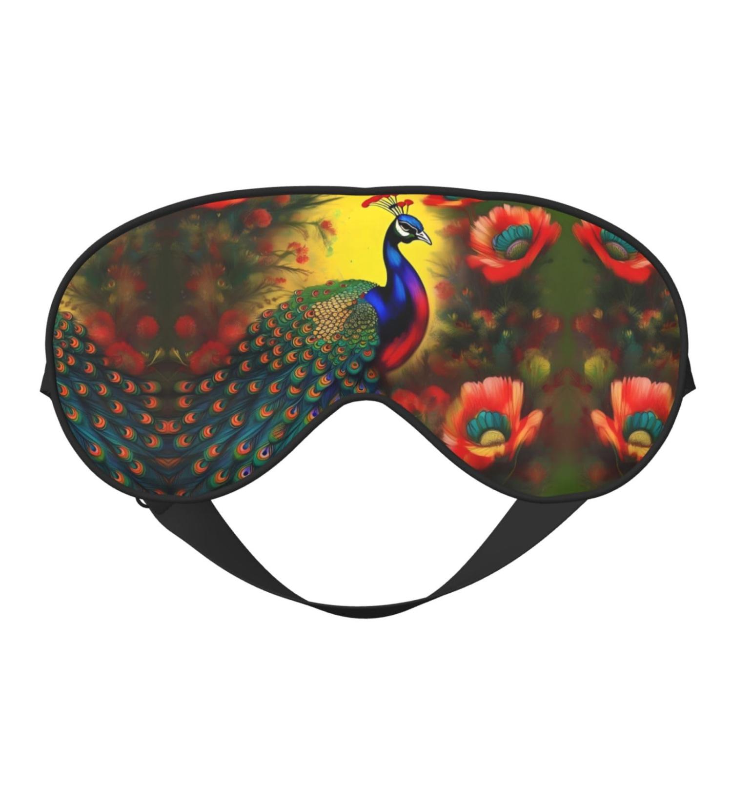 Peacock Flowers Eye Mask - Soft Adjustable Sleep Mask for Men & Women - Comfort & Style for Nighttime Relaxation - Buy Online on GoSupps.com