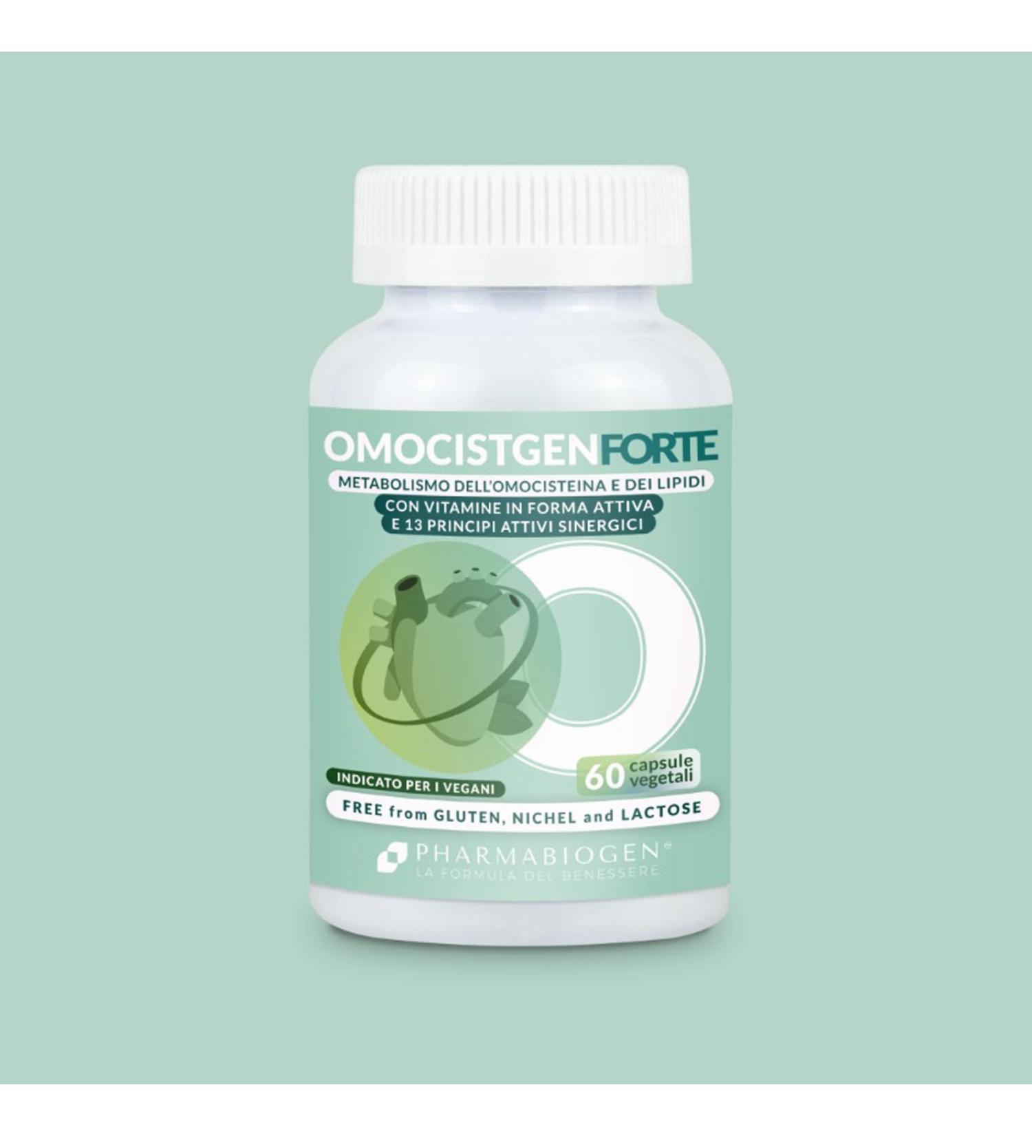 Pharmabiogen Omocistgen Forte: for homocysteine and lipid metabolism. Format of 60 capsules.