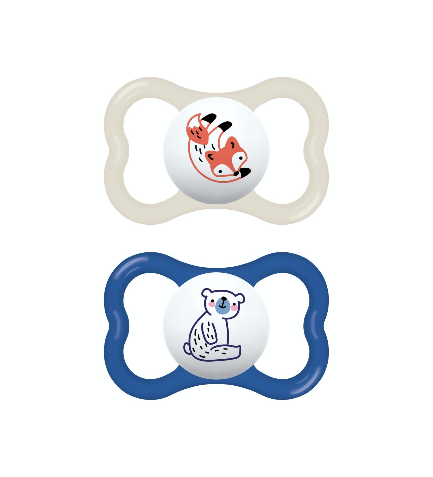 MAM Supreme Silicone Pacifier Set for 18+ Months | Includes Pacifier Box | Tooth Misalignment Prevention | Various Models & Colors Available - Buy Online on GoSupps.com