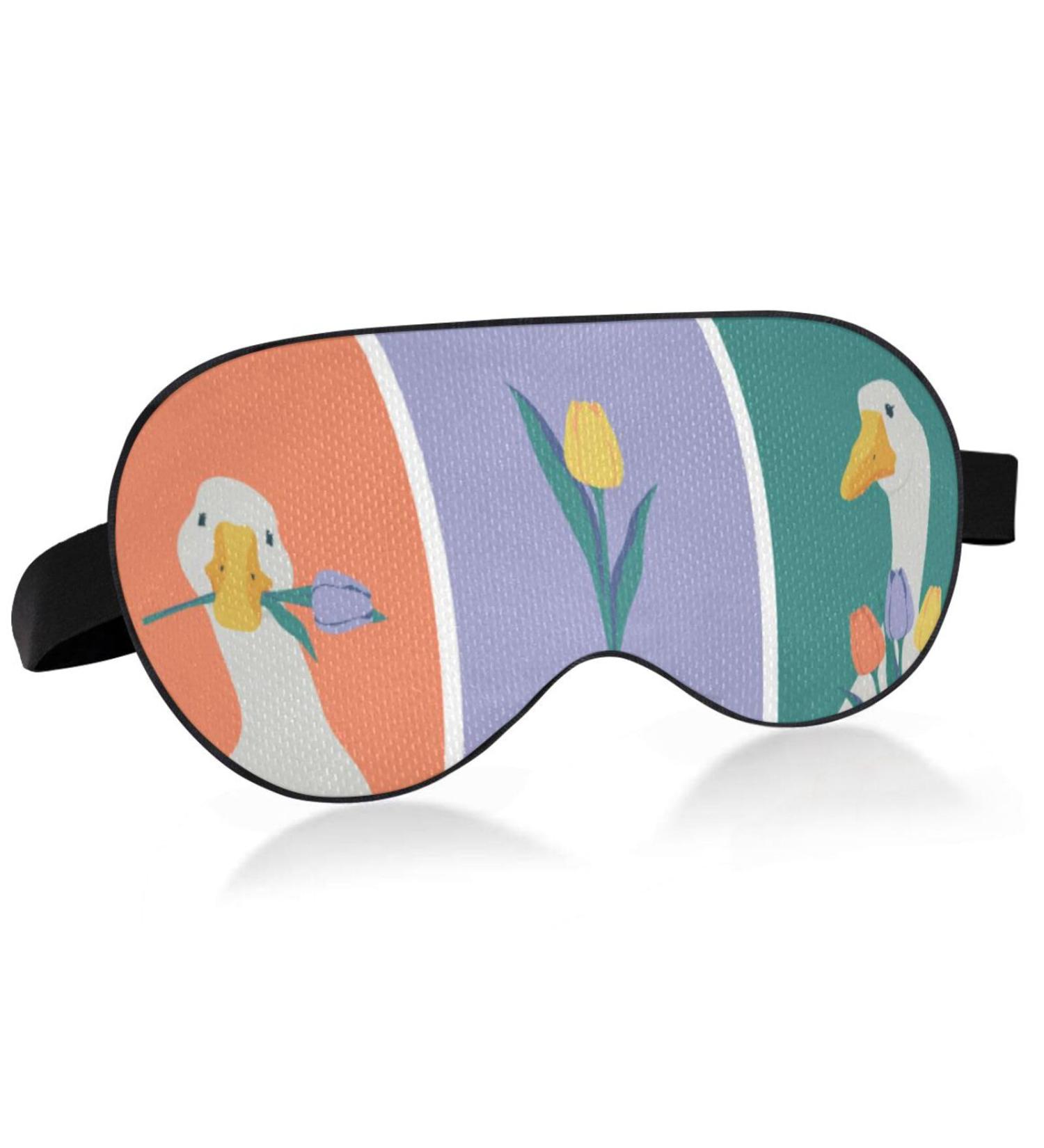 Light Blocking Sleep Mask - Goose Tulip Floral Eye Mask for Travel & Naps | Adjustable Soft Eye Cover for Men & Women - Buy Online on GoSupps.com