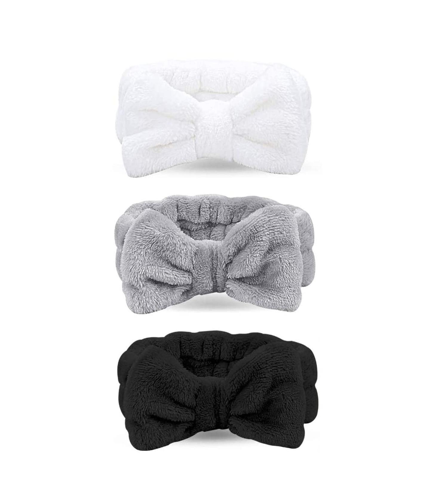 3 Set Makeup Hairband & Spa Bowknot - Elastic Cosmetic Headbands for Women & Girls | Perfect for Face Care Shower & Makeup - Buy Online on GoSupps.com