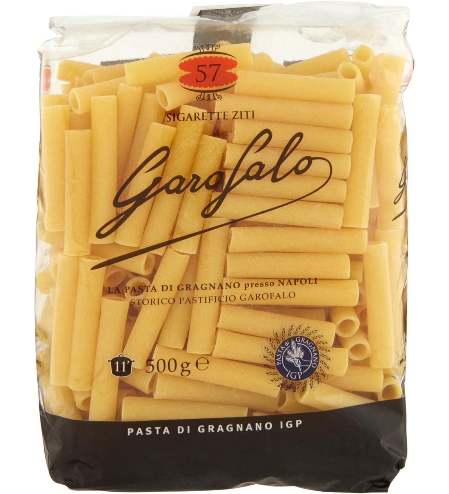  Italian Gourmet E.R. Garofalo Ziti Cigarette No. 57 Pack of 10 Neapolitan durum wheat semolina with 500g of IGP pasta + 400g Italian Gourmet Polpa - Buy Online on GoSupps.com