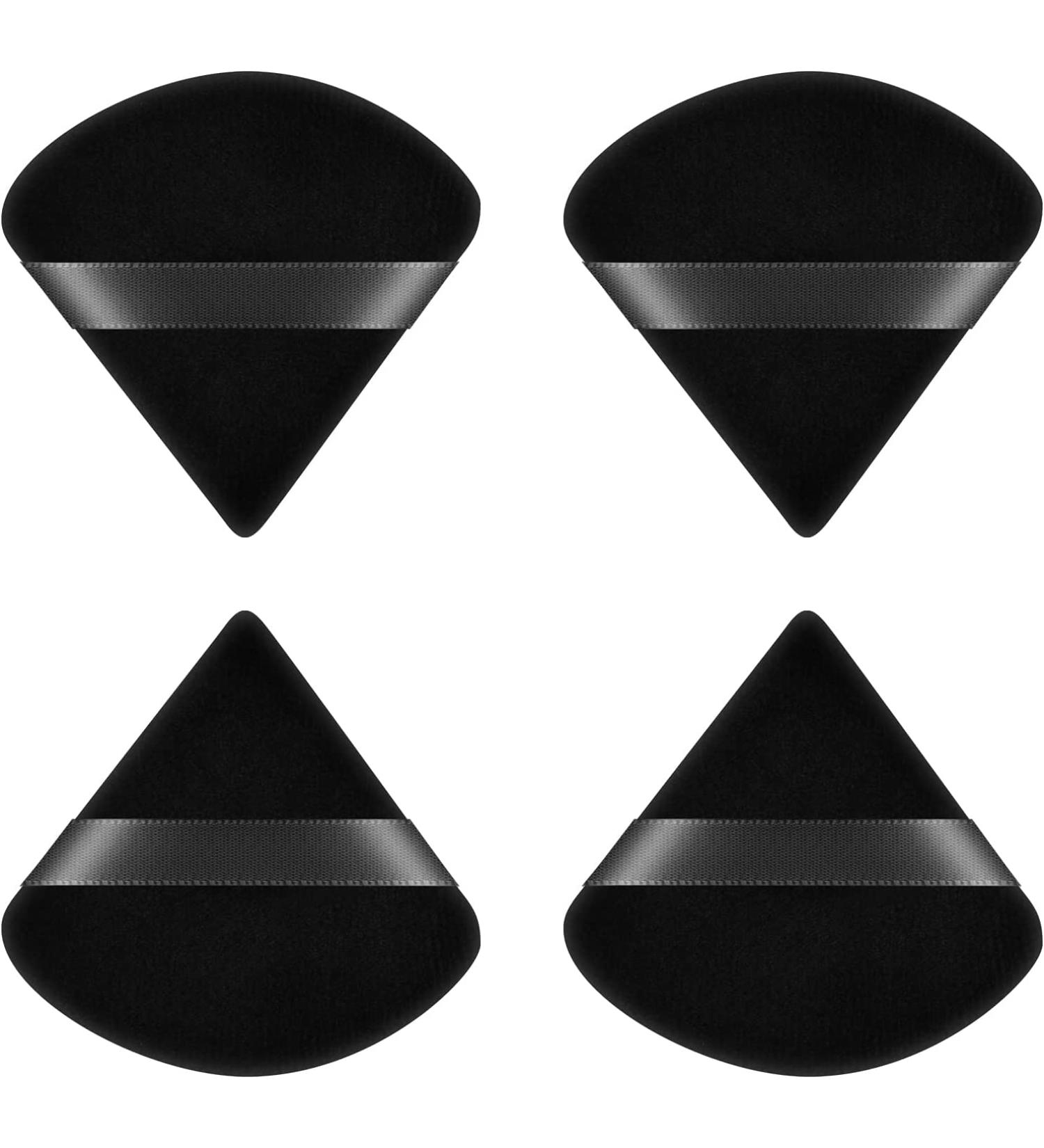 Ainiv 4PCS Black Cotton Soft Triangle Wedge Makeup Powder Puffs - Ideal for Loose Powder & Mineral Powder - Cosmetic Foundation Sponge Tool - Buy Online on GoSupps.com