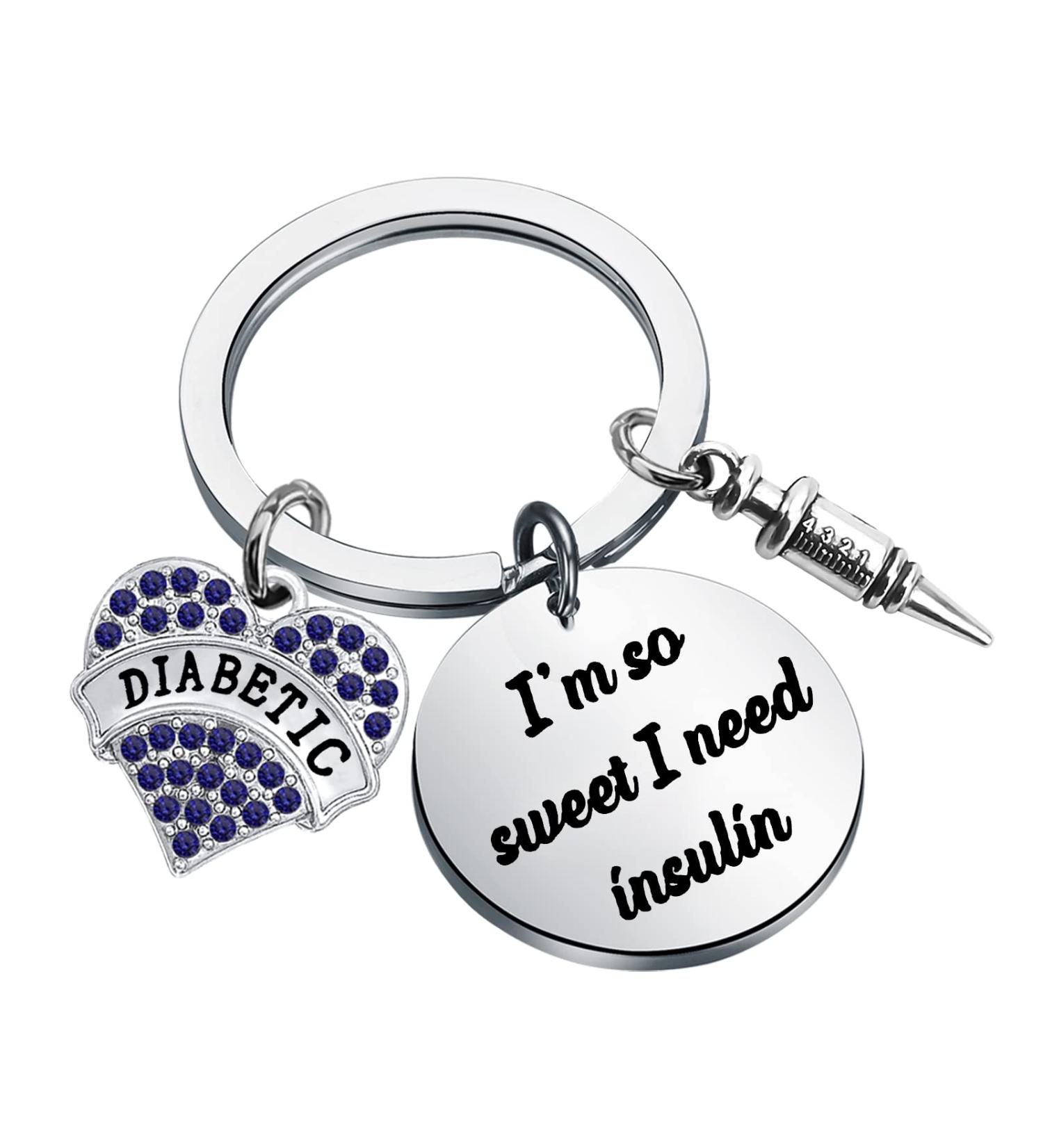 SEIRAA Diabetic Awareness I'm So Sweet I Need Insulin Diabetes Keychain - Perfect Gift for Diabetic Patients - Buy Online on GoSupps.com