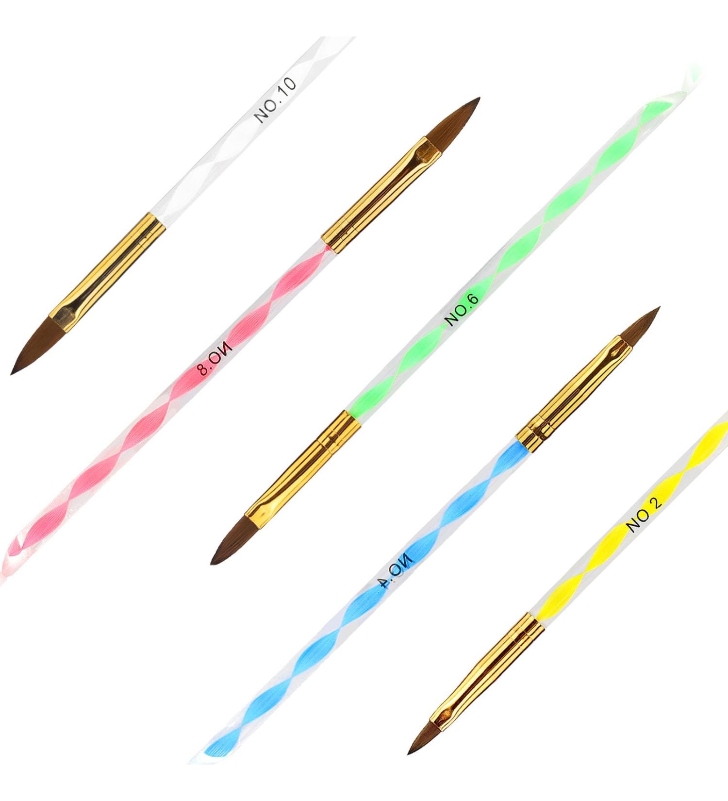 Nail Brush Set for Acrylic Powder - 5pcs Varnish Brush for Gel Polish Design and Nail Art | DIY Brush Pen with 5 Sizes Included - Buy Online on GoSupps.com