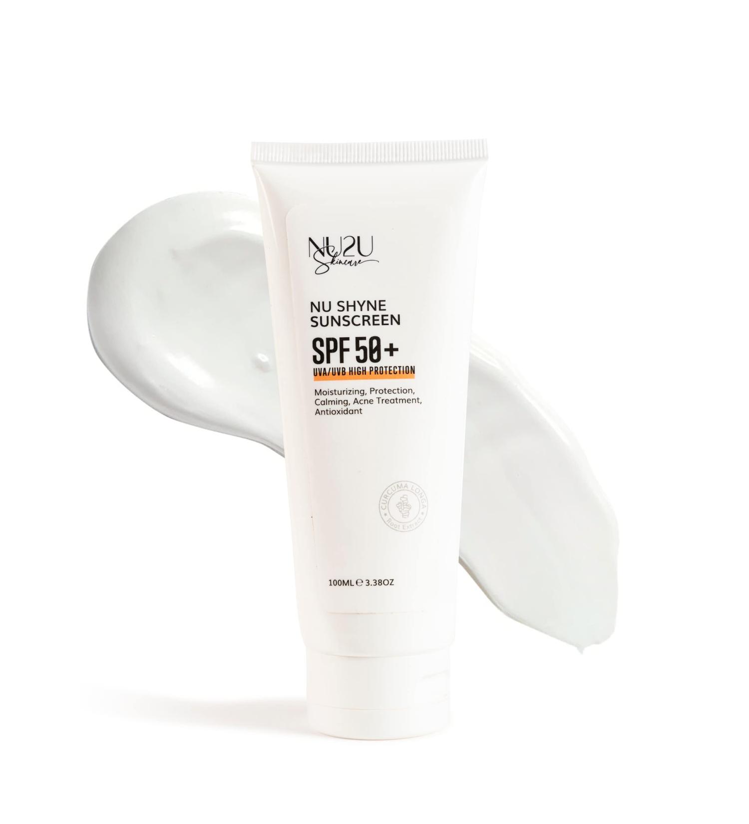 NU Shyne Sunscreen - Broad Spectrum SPF 50+ Face Sunscreen | Reef Friendly | Sensitive Skin | 3.38 Oz - Shop Internationally - Buy Online on GoSupps.com