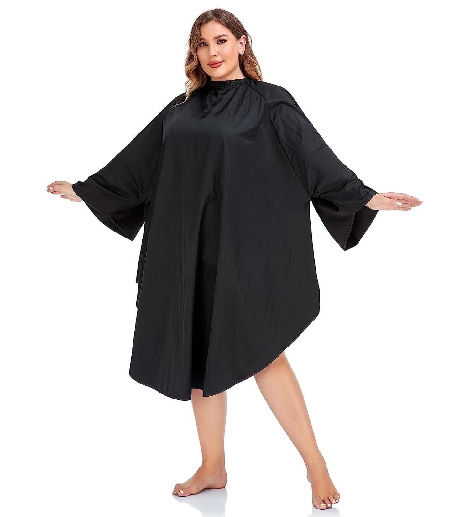 Premium Black Hairdresser Cape | Salon Cape for Hair Coloring | International Shipping Available - Buy Online on GoSupps.com