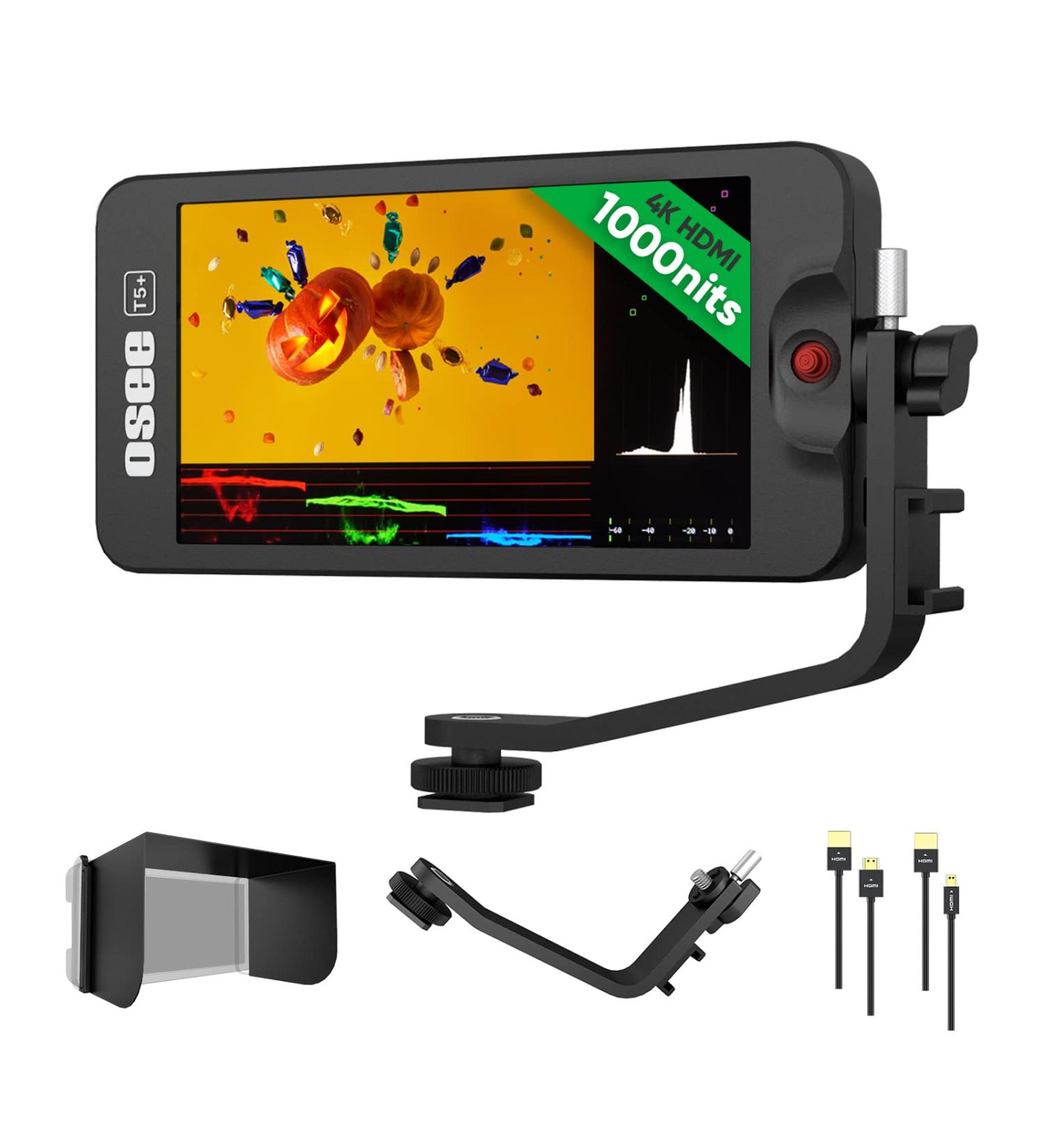 Osee T5+ 5.5 Daylight Visible 1000nits DSLR Field Monitor with 3D LUT HDR and 4K HDMI - Expose Focus Assist - Wide Color Gamut - One-Key Operation - Buy Online on GoSupps.com
