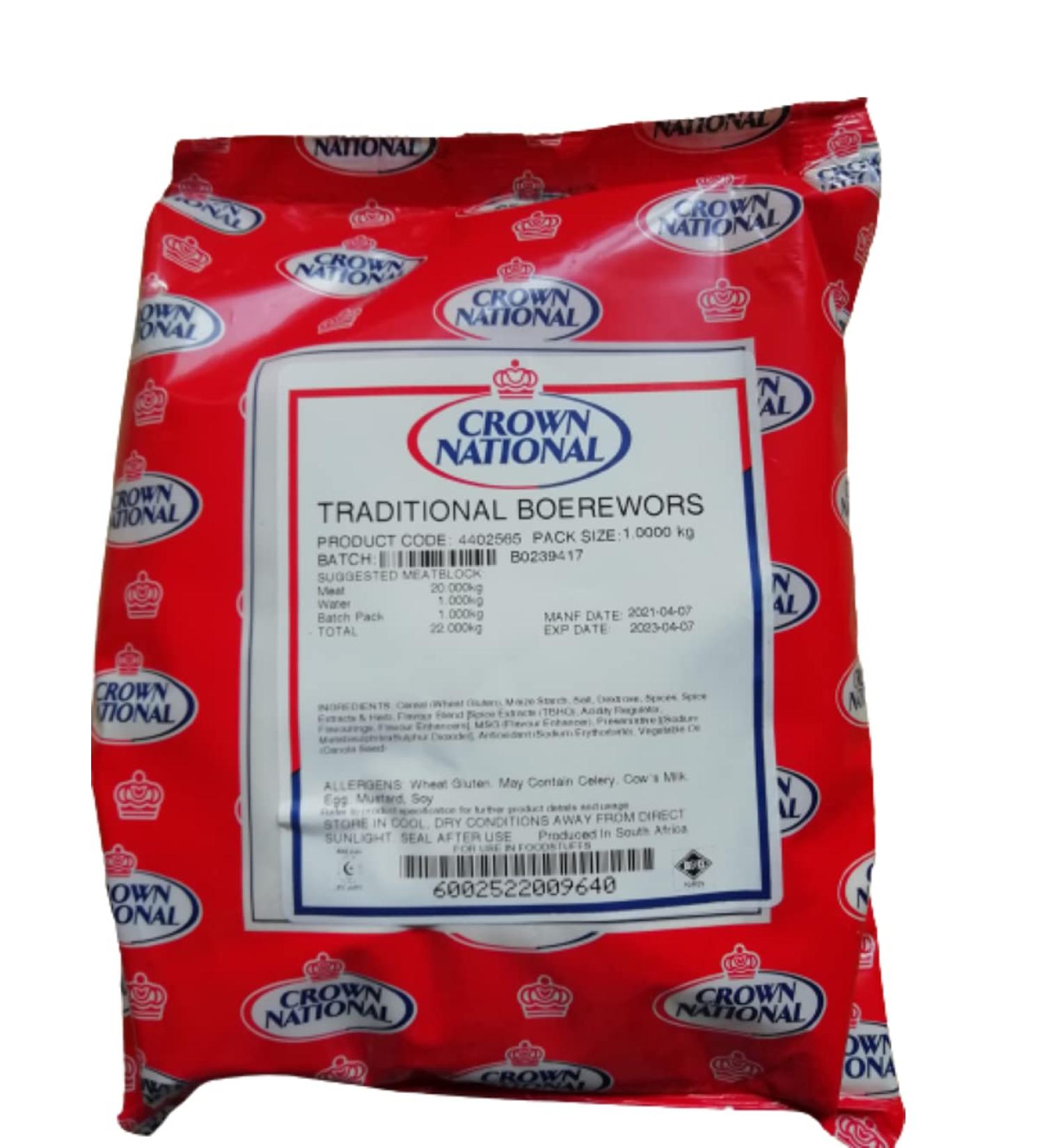 BOEREWORS Spice Seasoning Traditional Flavour - Crown National