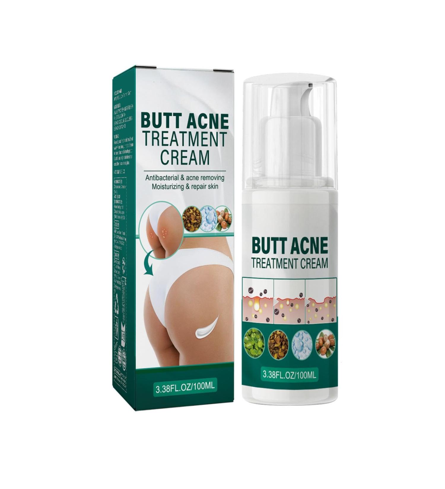 Buttock Care Cream Treatment: Body Acne Treatment for Folliculitis and Pimples on Buttocks Thighs and Body with 2% Salicylic Acid & Tea Tree Oil - Butt Cream for Smooth Skin - Buy Online on GoSupps.com