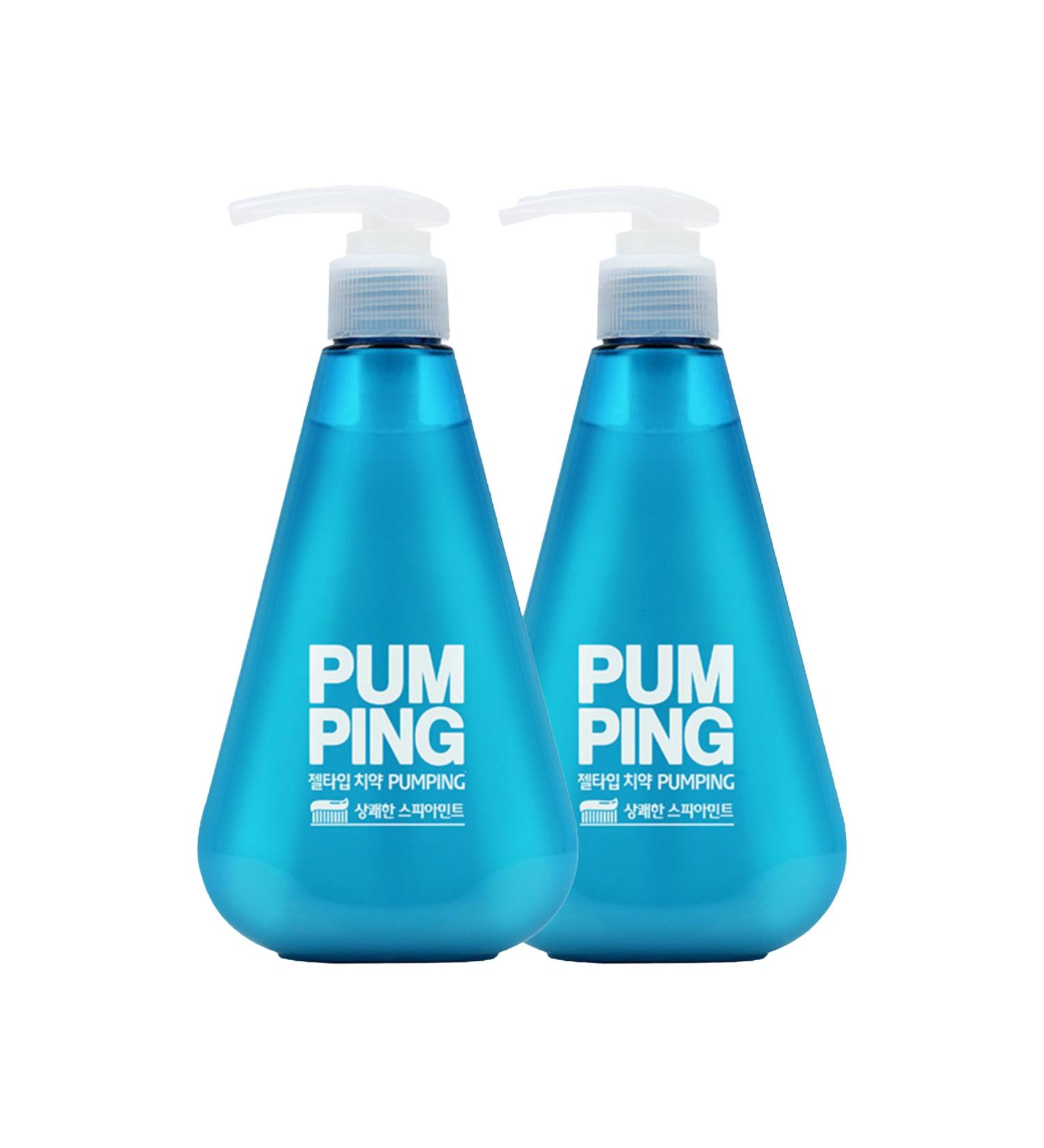 Pumping Toothpaste Spearmint Flavor 10.05oz (285g) x 2 Packs - Gel Type Fresh Tartar Care