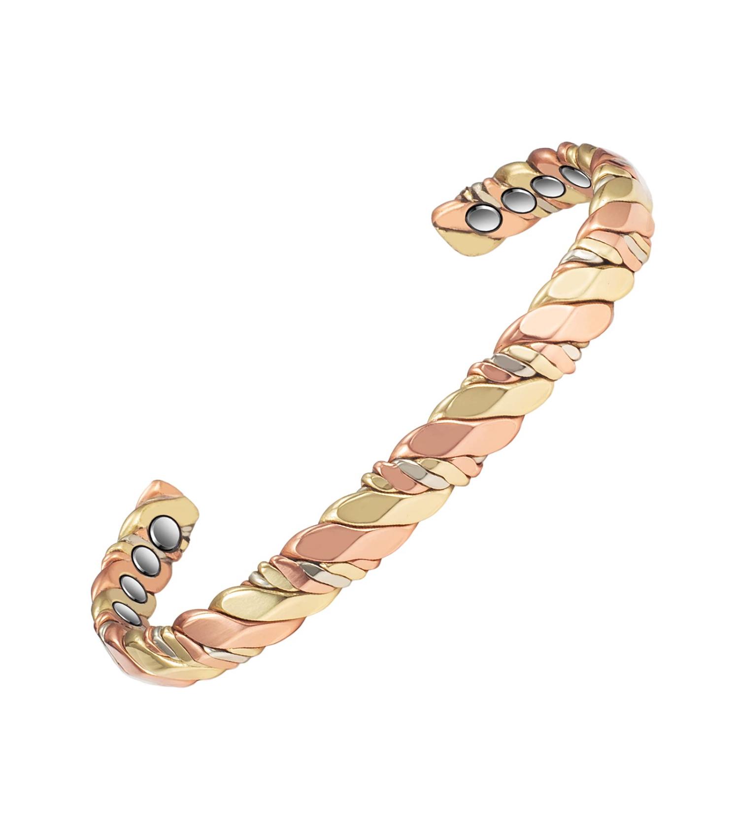 Buy 16.5 cm Three-Color Braided Copper Bracelets for Women - Pain Relief & Healing Magnetic Jewelry Gift - Buy Online on GoSupps.com