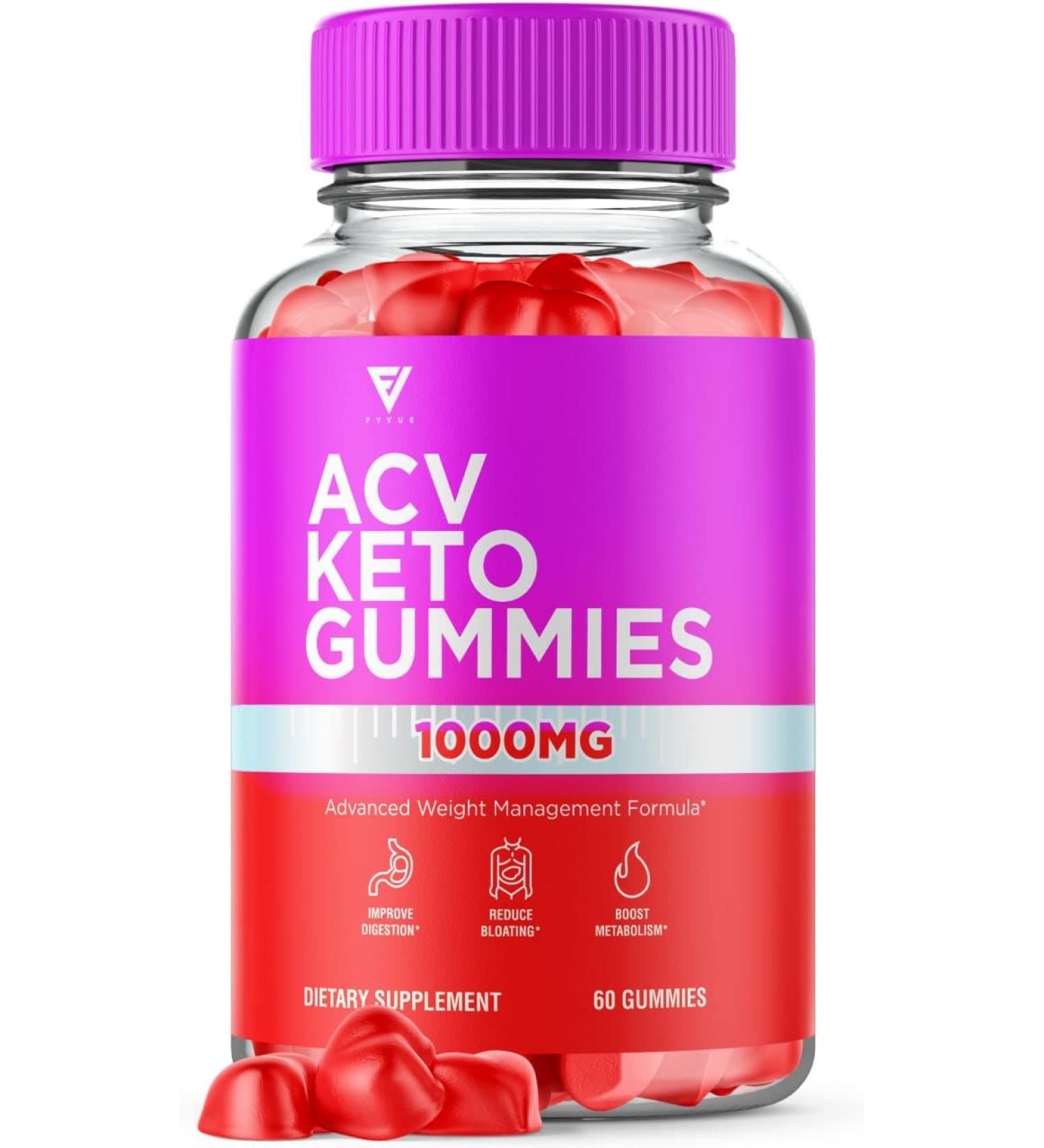 ACV Keto Gummies for Weight Loss - Apple Cider Vinegar Supplement for Fast Fat Burn - 60 Gummies for Men and Women - Buy Online on GoSupps.com