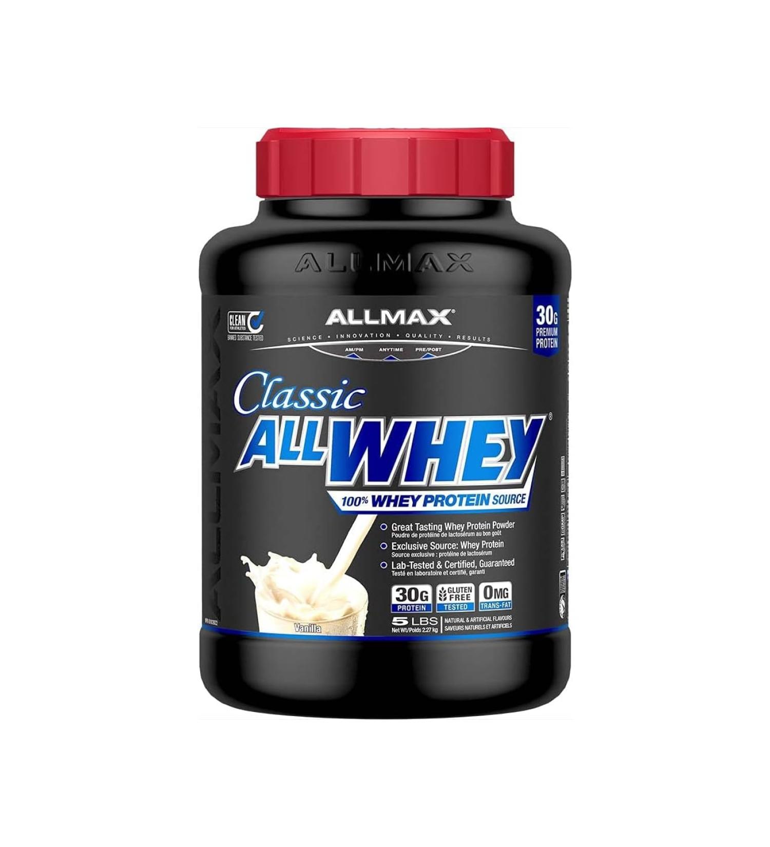 ALLMAX Nutrition - ALLWHEY Classic - 100% Whey Protein - Vanilla - 5 Pound Protein Supplement Powder - Buy Online on GoSupps.com