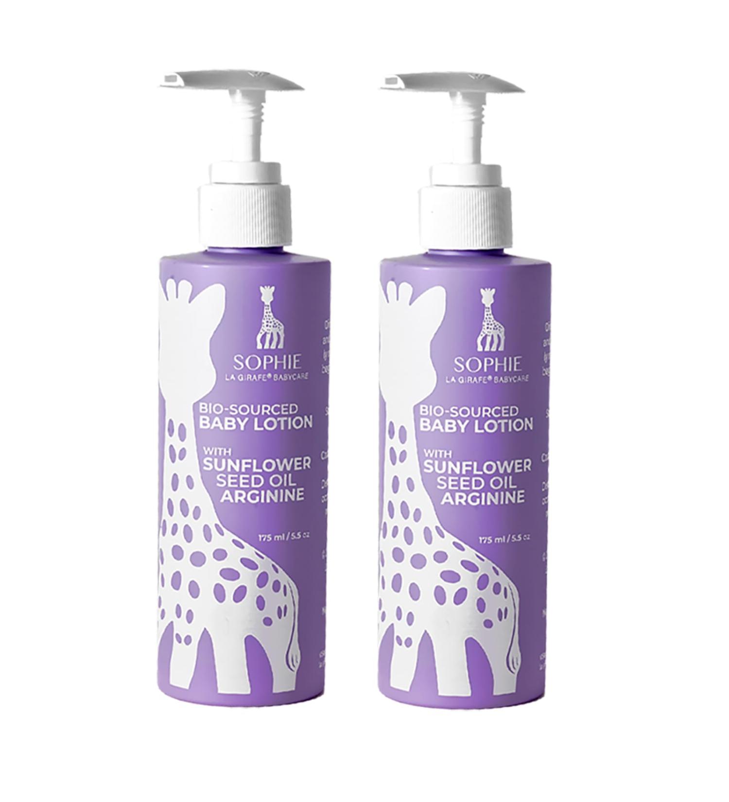 Sophie la Girafe Babycare Lotion - Vegan Moisturizer for Healthy Skin - 175ml Pack of 2 - Sunflower Seed Oil & Arginine - Buy Online on GoSupps.com