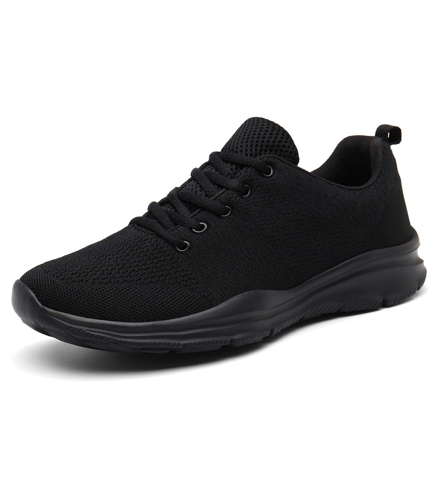 KOUDYEN Running Shoes - Breathable Lace-up Sneakers for Men & Women | Full Black - EU Size 38 | International Shipping Available - Buy Online on GoSupps.com