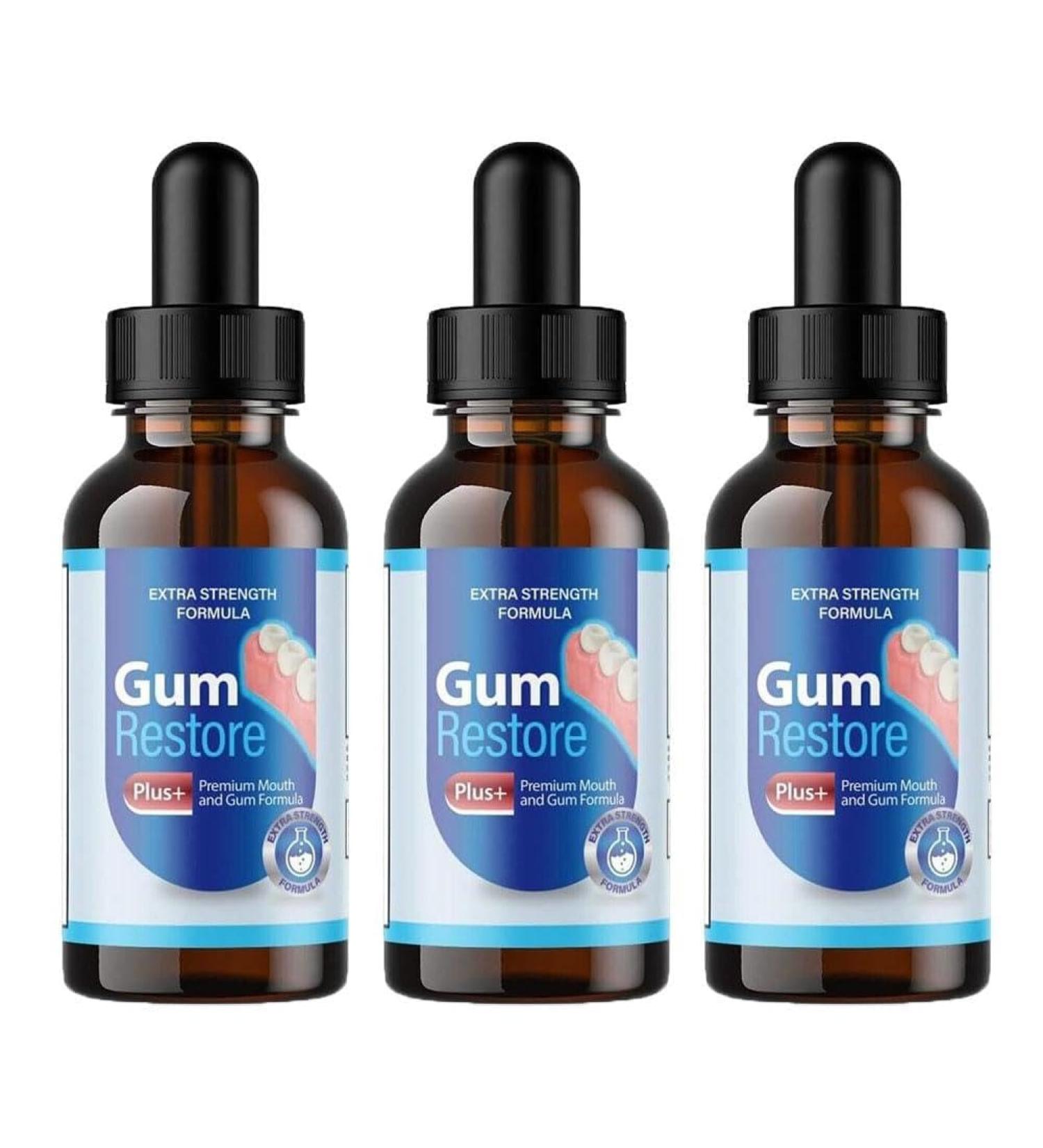 Advanced 30 ml Gum Repair & Regrowth Drops - Natural Oral Care Liquid for Rejuvenation | 3 Pieces - Buy Online on GoSupps.com