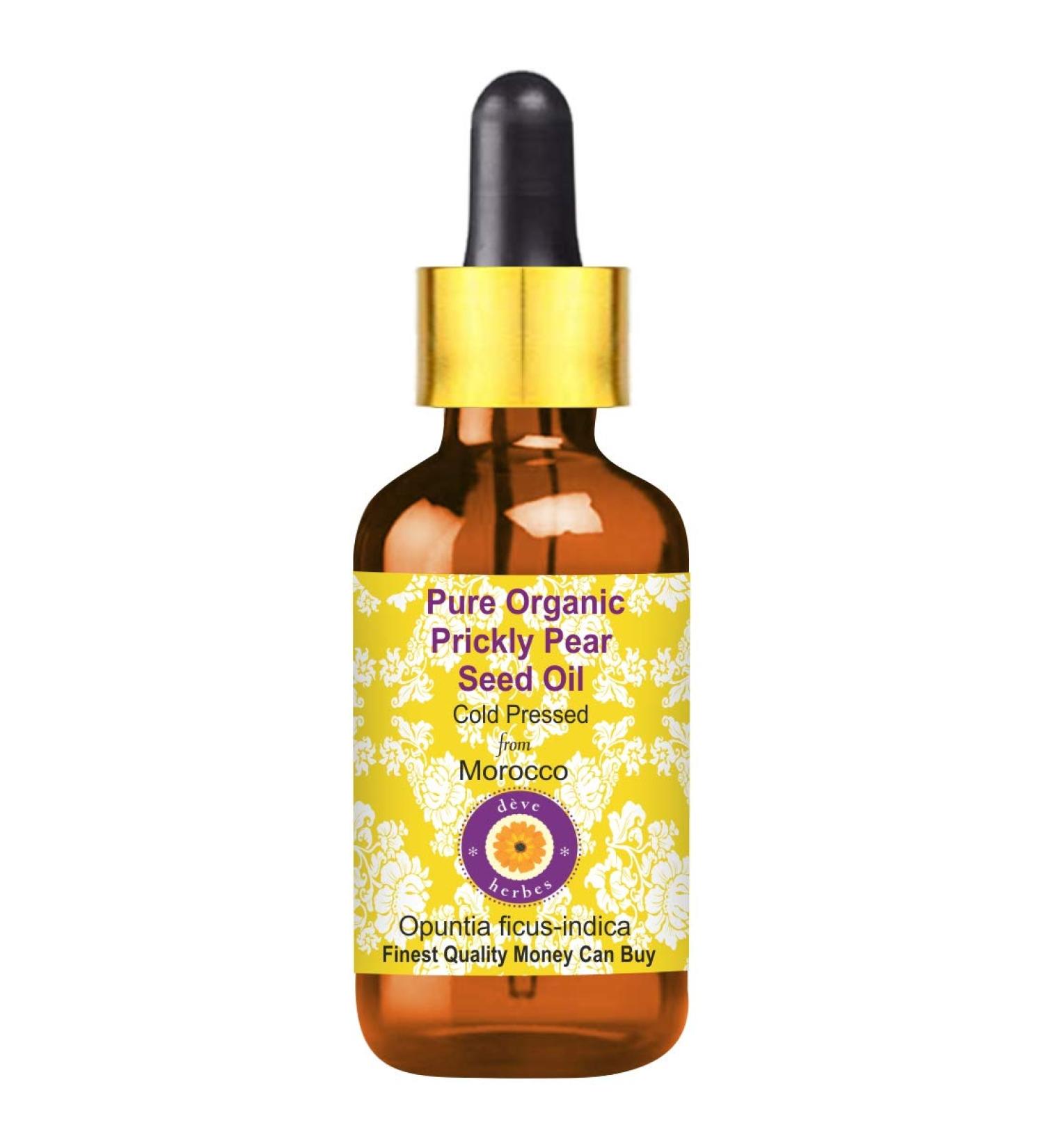 Buy Pure Organic Prickly Pear Seed Oil - Cold Pressed 2ml with Glass Dropper | Deve Herbes International Shipping - Buy Online on GoSupps.com