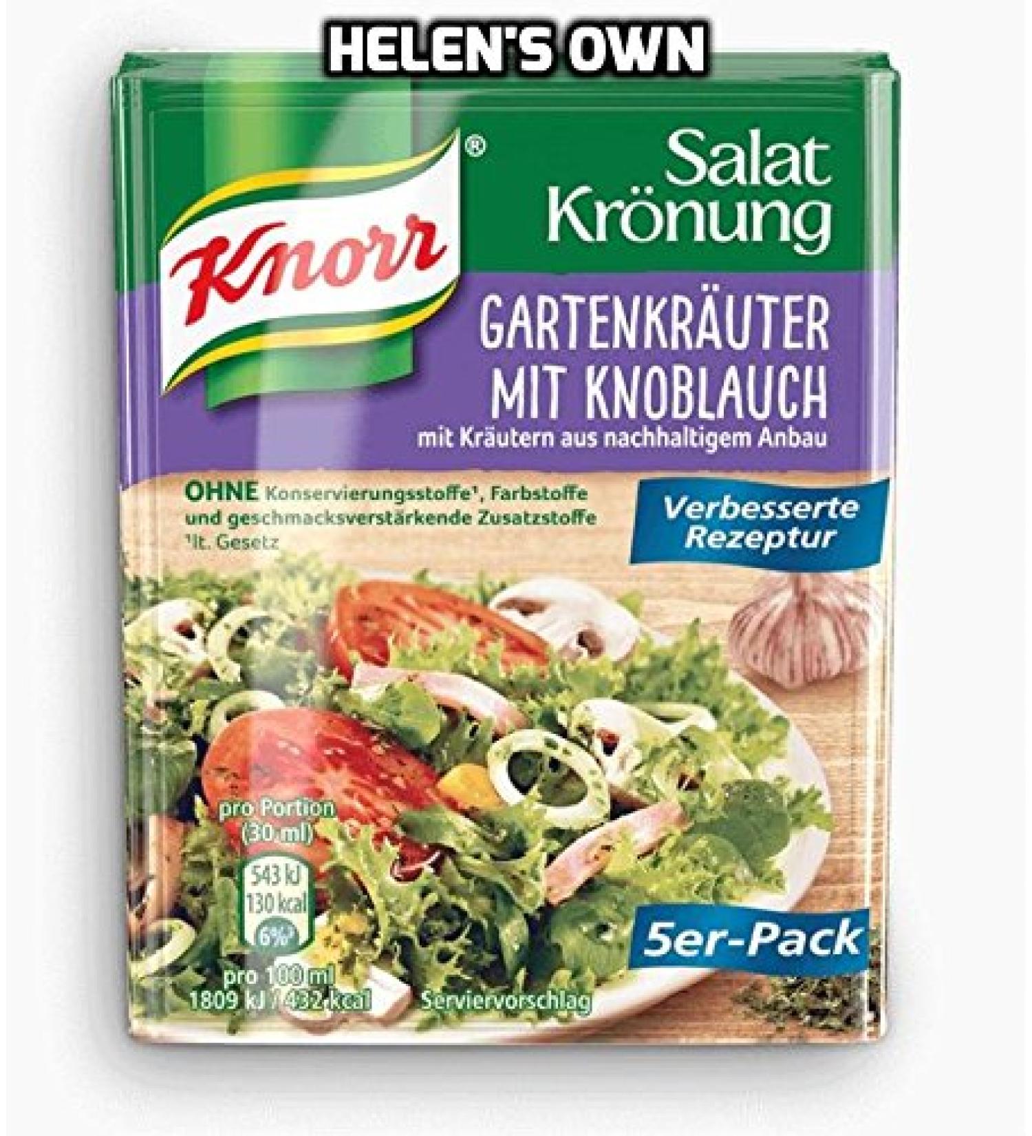 Knorr Garden Herb with Garlic Salad Dressing / Vinaigrette 10 pcs/ sachets - by Helen's Own - with Full English Instruction Booklet - Knorr Garten Kr uter mit Knoblauch
