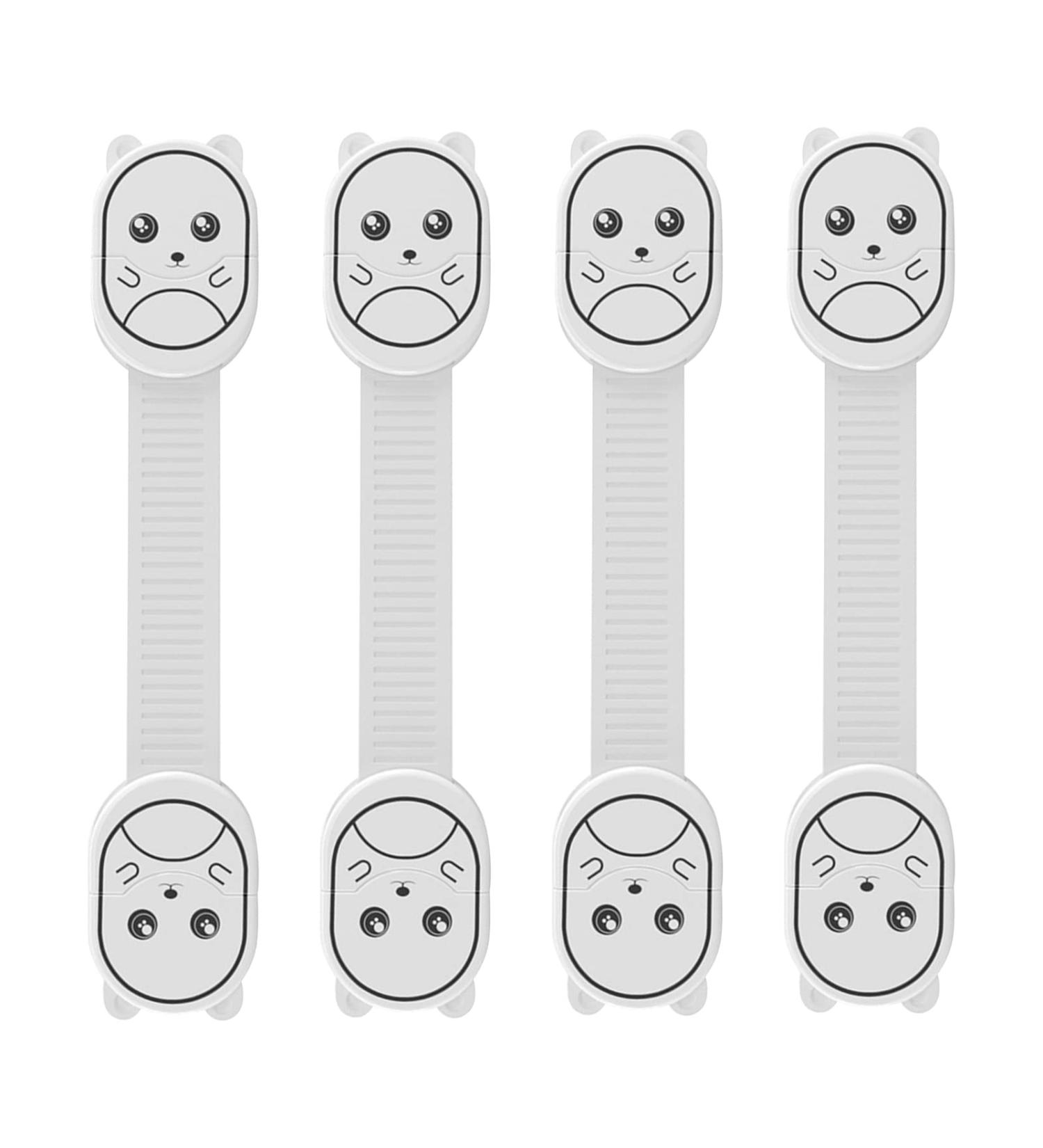 4 Pcs Child Safety Locks Multifunctional Baby Proofing Cabinet Locks Strong Adhesive Baby Strap Locks for Cabinets Drawers Toilet Fridge - Buy Online on GoSupps.com