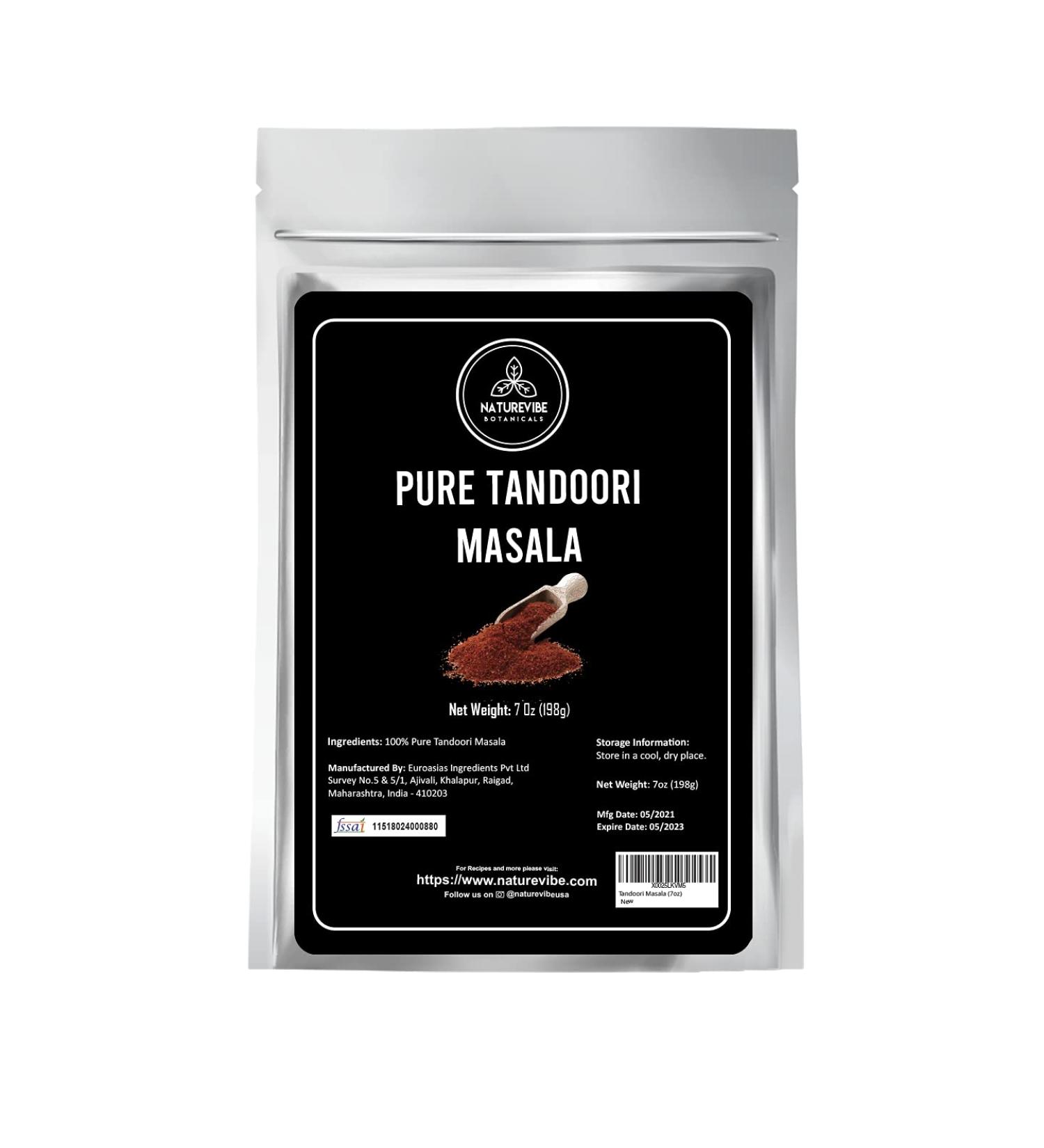 Naturevibe Botanicals Tandoori Masala 7 oz (198g) - Authentic Indian Seasoning for Exquisite Flavor - Buy Online on GoSupps.com