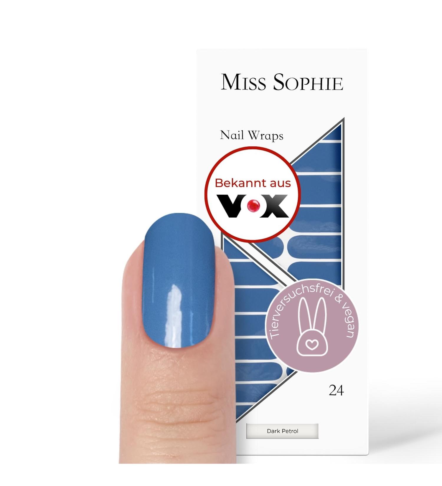 Original Miss Sophie Nail Foils - Dark Petrol Ultra-Thin Nail Polish Stripes for Finger & Toenails | Compatible with Natural Acrylic Gel & Shellac Nails | International Shipping Available - Buy Online on GoSupps.com