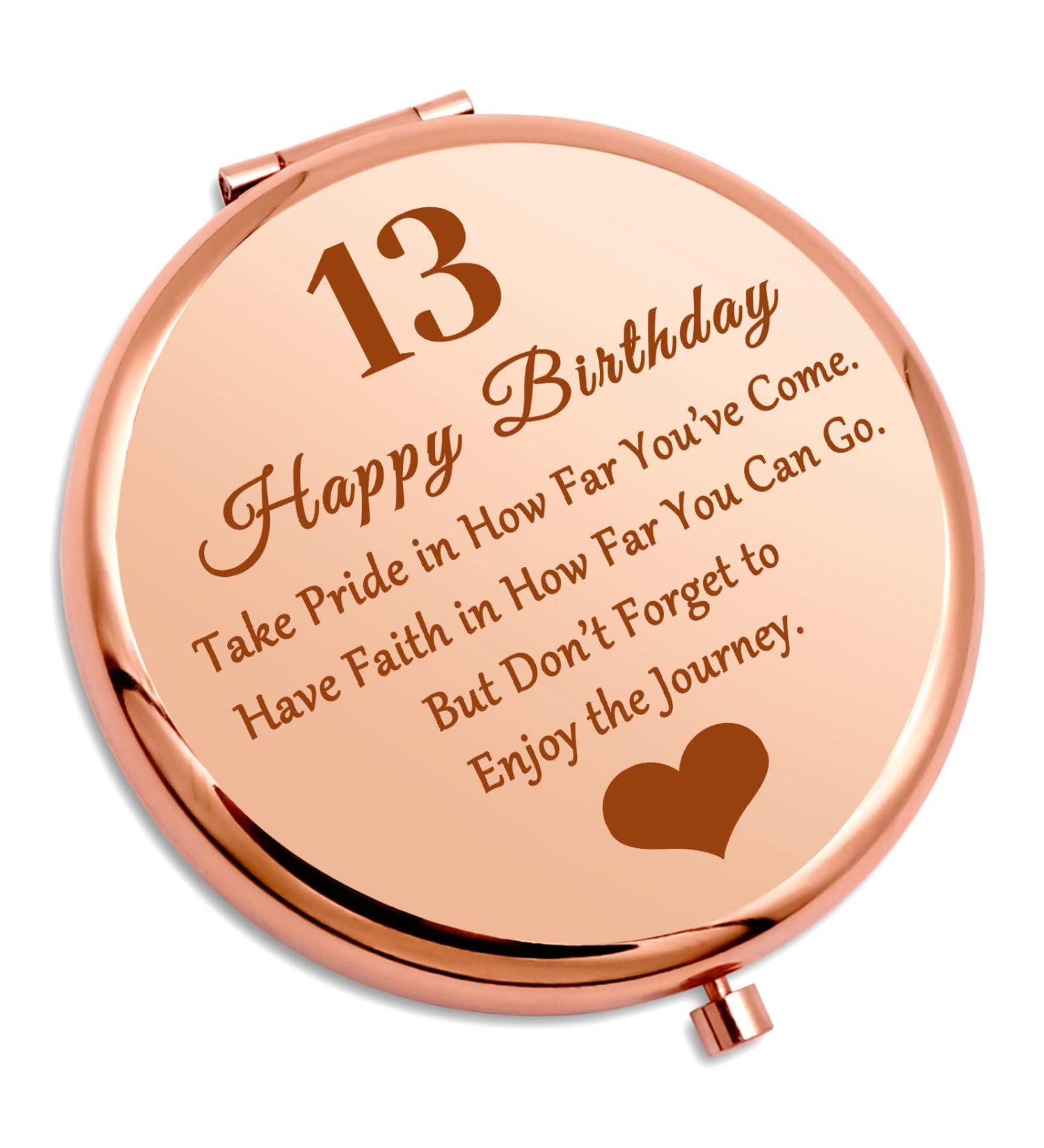 13th Birthday Gift for Girl - Inspirational Travel Makeup Mirror | Teen Daughter, Niece, Granddaughter, Sister, Mom Gift - Buy Online on GoSupps.com
