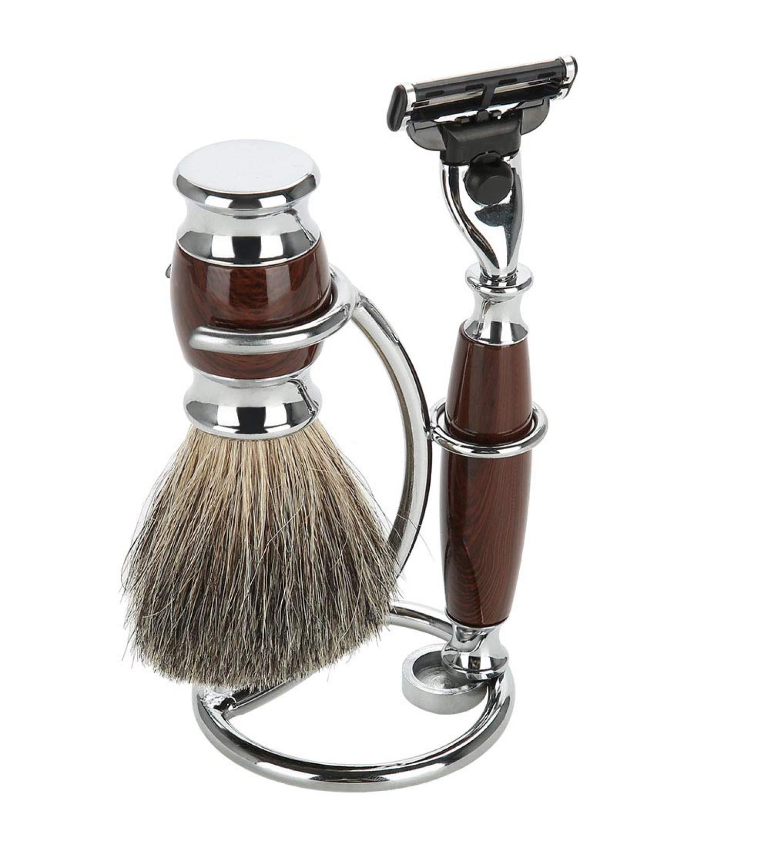 Buy ZJchao Men's Stainless Steel Shaving Tool Kit Portable Brush & Stand Holder for Home & Hotel International Shipping Available - Buy Online on GoSupps.com