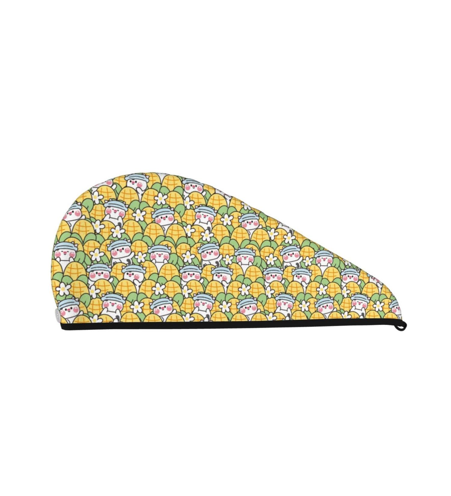 Cute Cow Microfiber Hair Towel Wrap for Women | Soft Super Absorbent Coral Velvet Quick Dry Cap for Long Curly & Thick Hair - Buy Online on GoSupps.com