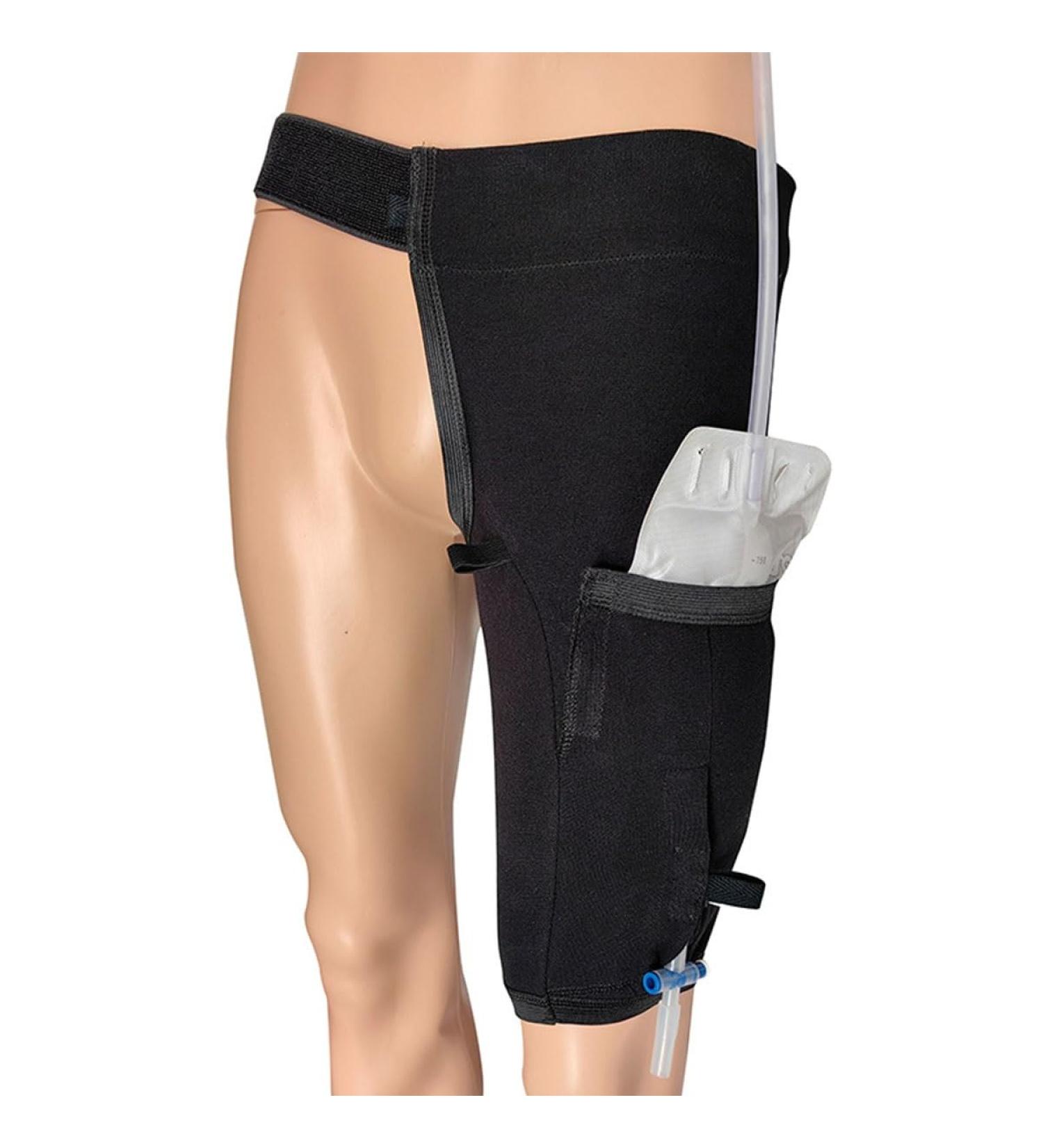 Leg Bag Sleeve for Incontinence - Catheter Stabilization Device Urine Collection Bag Holder (Large Black) - Shop Internationally - Buy Online on GoSupps.com