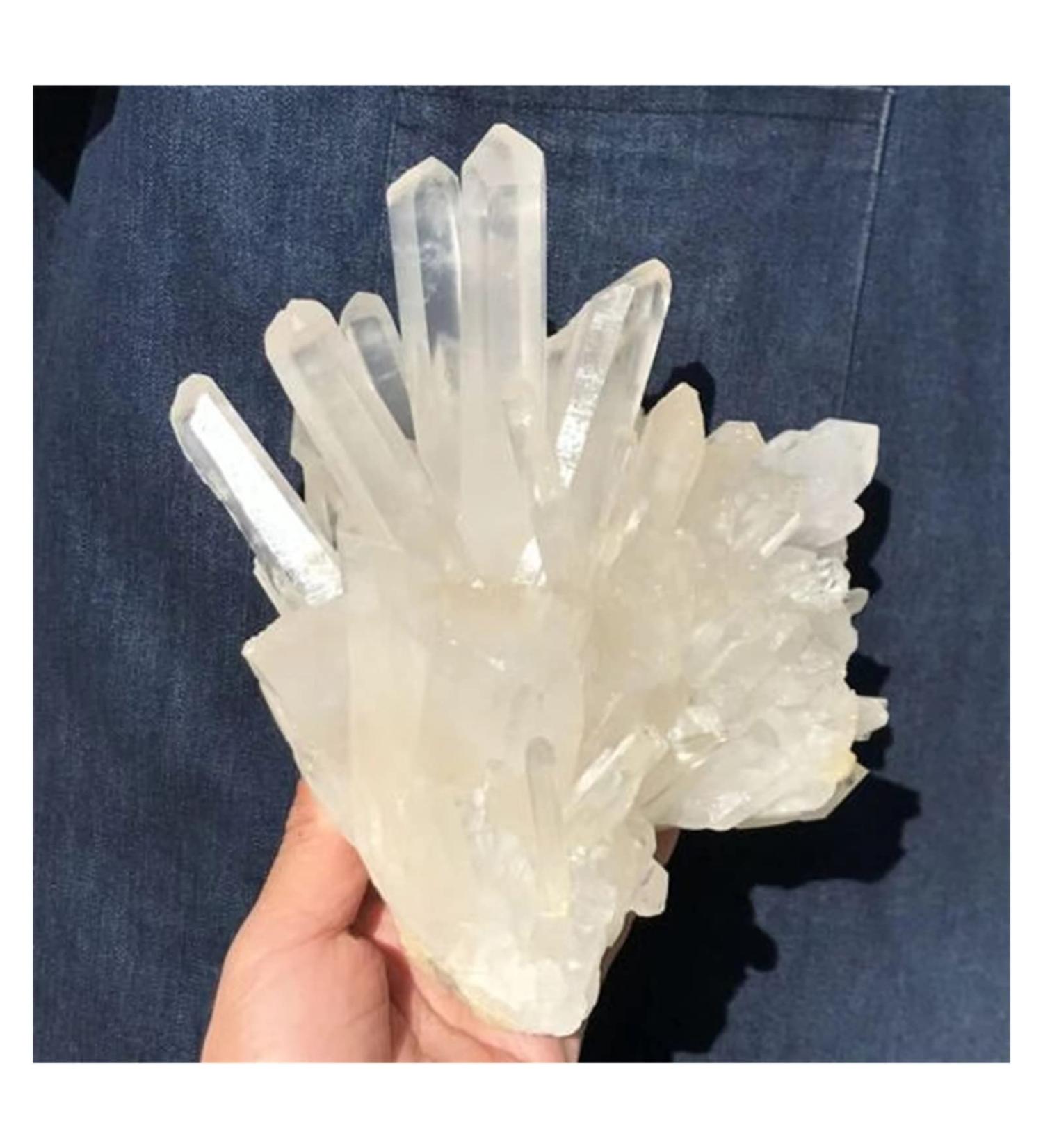 Natural Crystal Rough Crystal Cluster Natural Transparent White Quartz Crystal Cluster Specimen (Size : 500-600g) - Buy Online on GoSupps.com
