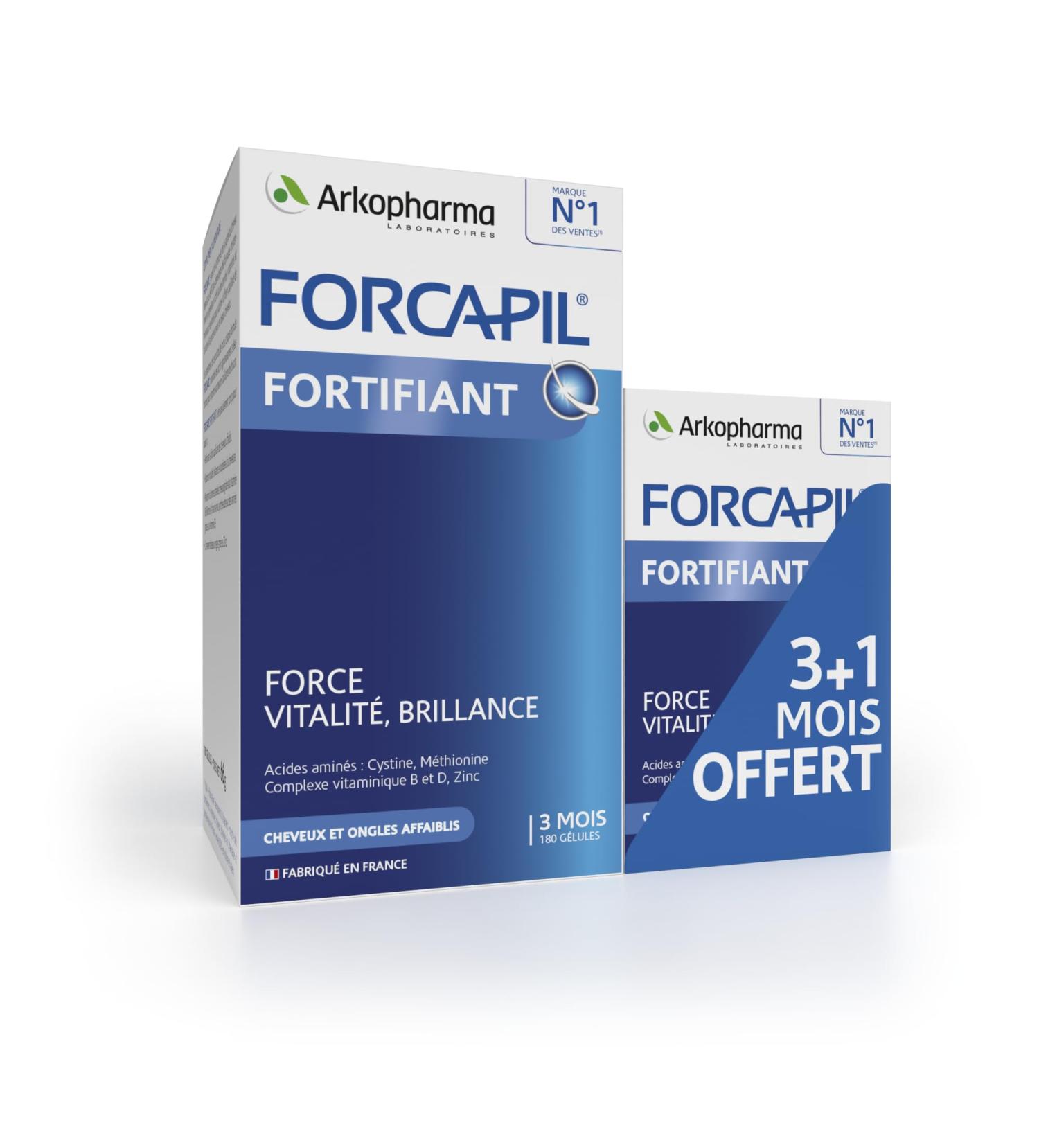 Arkopharma Forcapil Fortifying Hair and Nails Supplement for Hair and Nails Strengthens Hair Fiber 4 Months - Buy Online on GoSupps.com