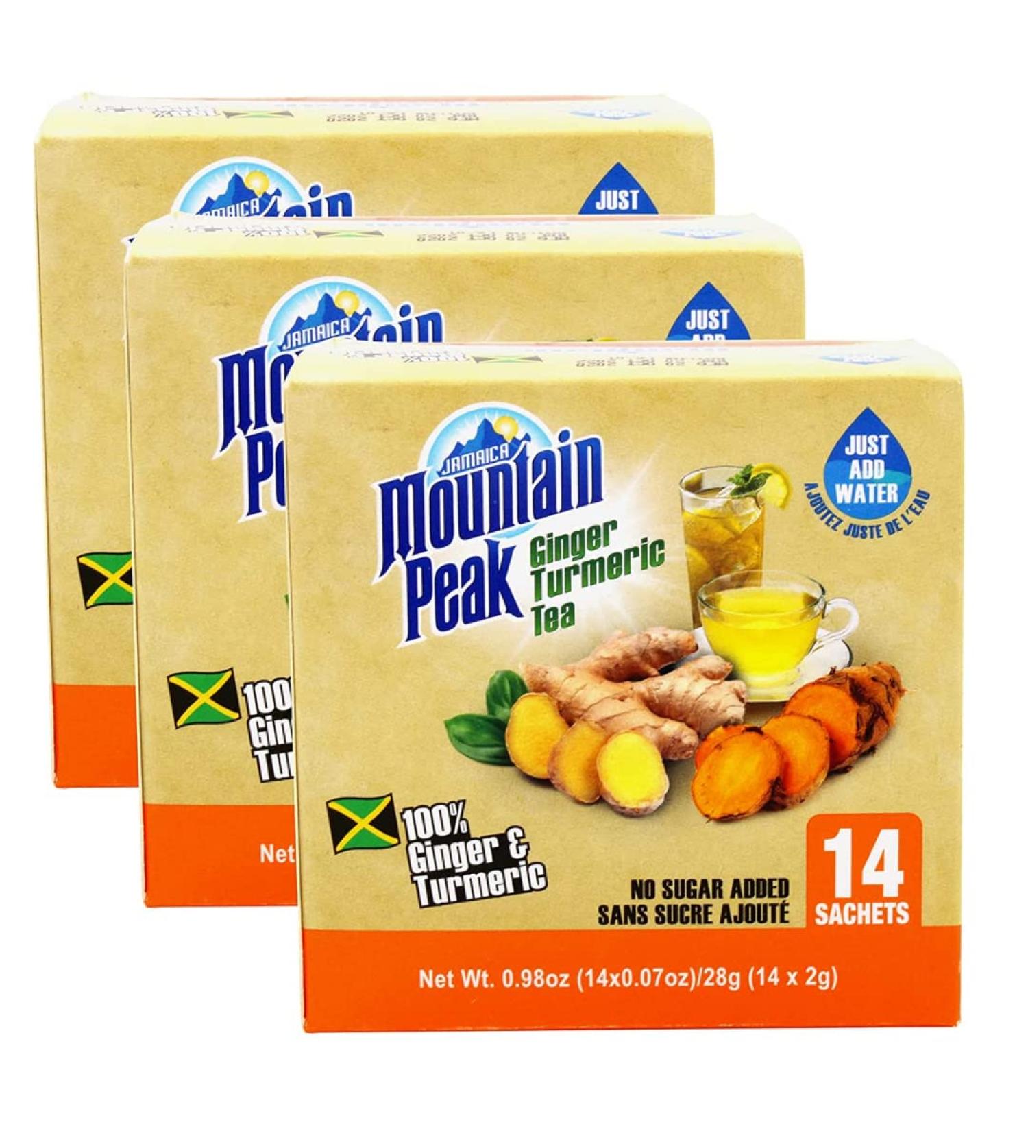 Mountain Peak Ginger Turmeric Tea Unsweetened 12 x 14 x 2g