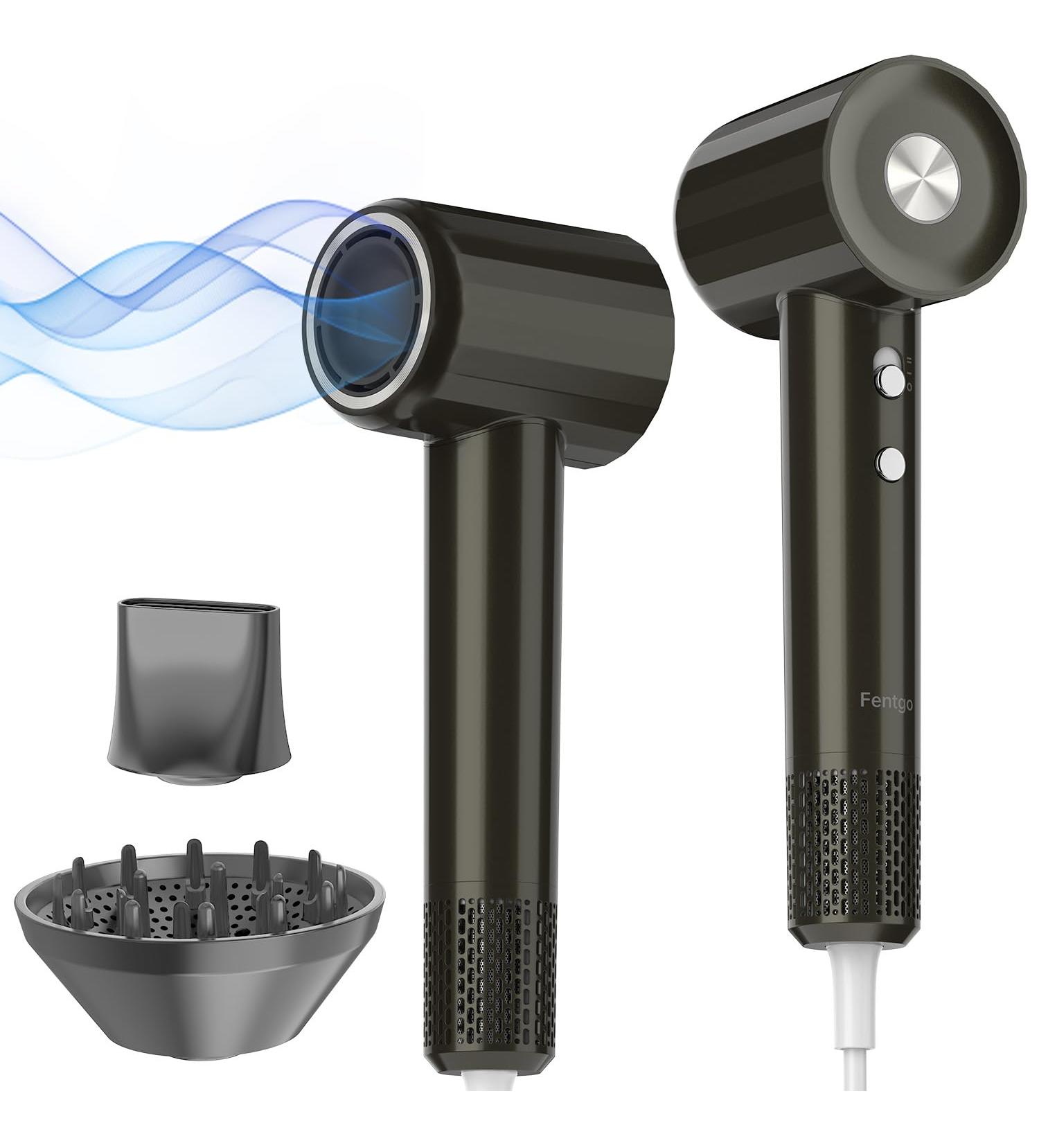 Fentgo High Speed Ionic Hair Dryer - 1500W 110 000 RPM Fast Drying Diffuser Professional & Travel-Friendly (Black - Buy Online on GoSupps.com