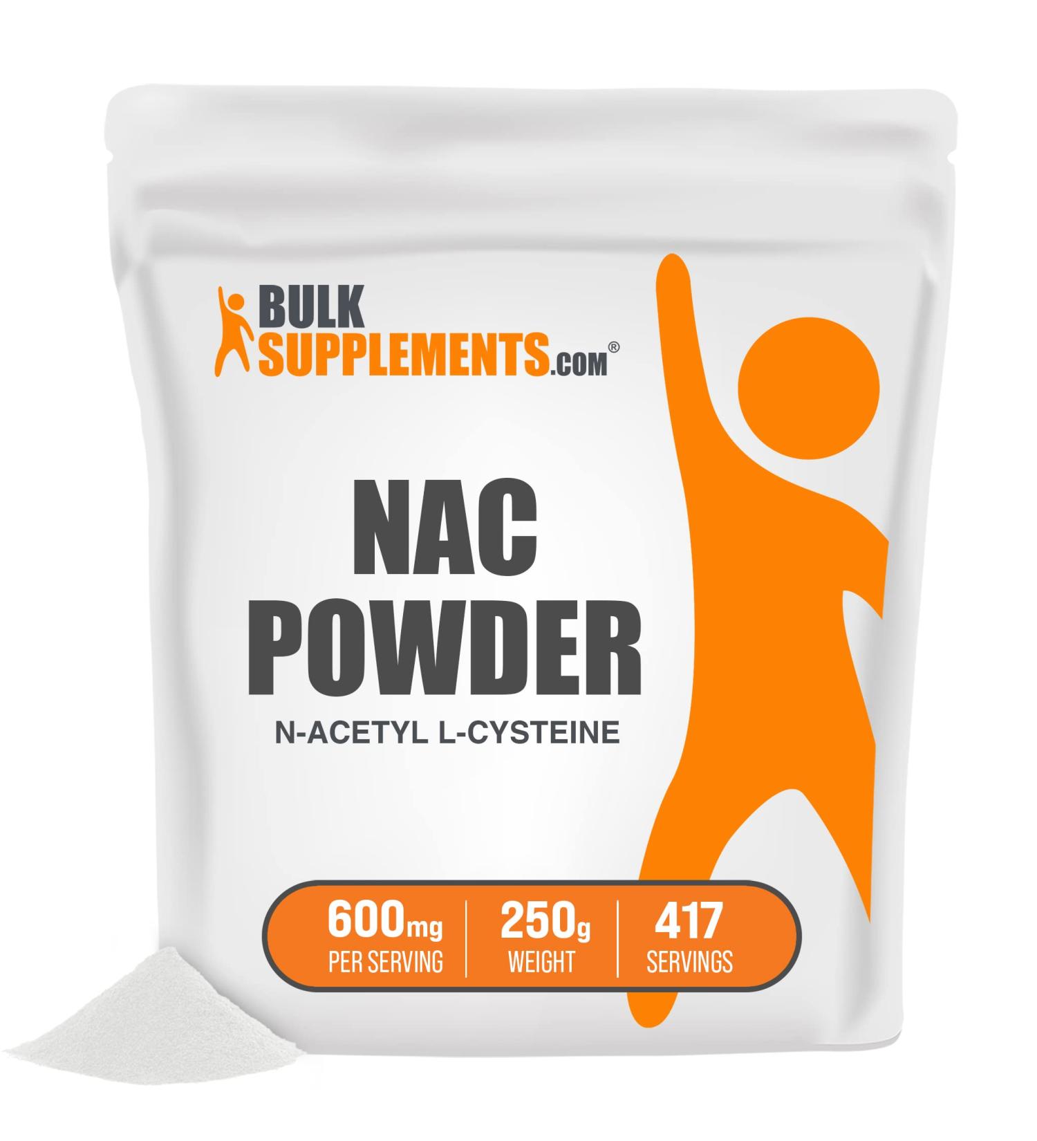 N-Acetyl L-Cysteine (NAC) Powder - 600mg Antioxidant Supplement - 250g (8.8 oz) Pack - Buy Online on GoSupps.com