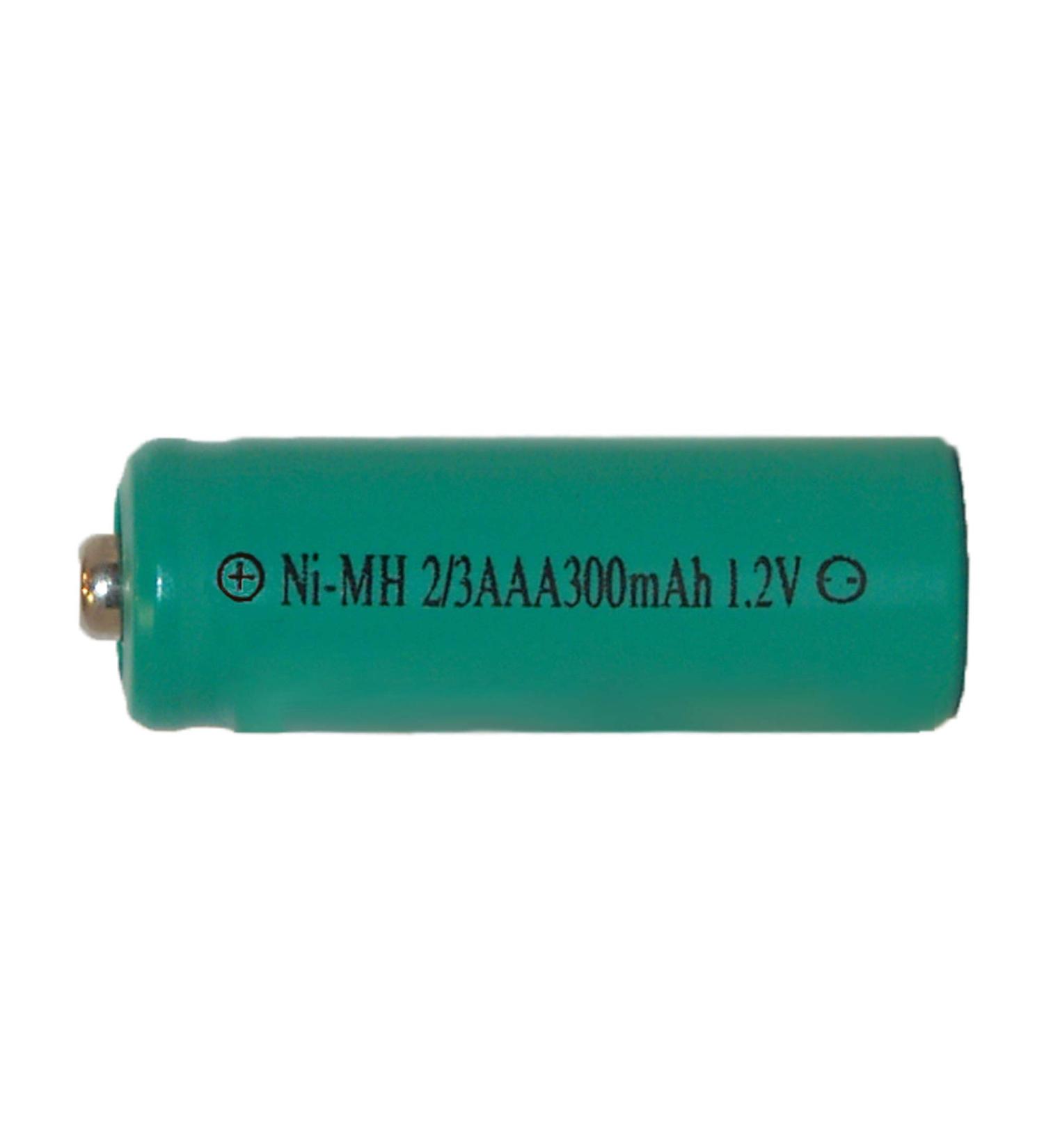 2/3 AAA NiMH Button Top Batteries (300 mAh) (2)