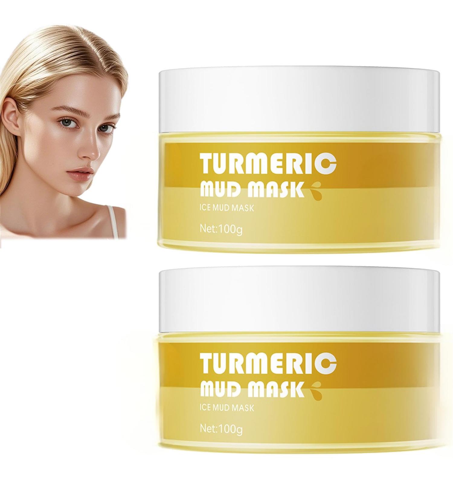 2 x 100 g turmeric facial mask turmeric clay mask blackhead remover facial cleanser cleansing facial mask antipore & acne clay mask for dry and impure skin facial mask 14 - Buy Online on GoSupps.com