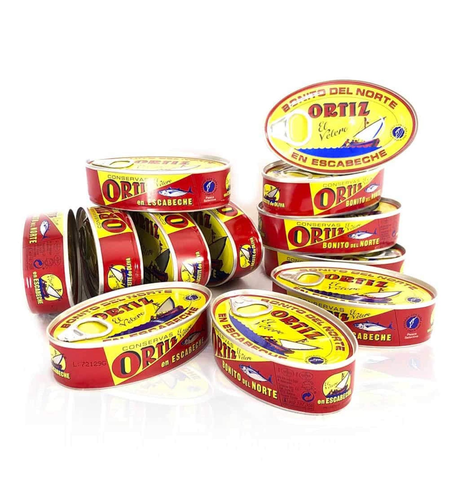 Ortiz PACK CANNED BONITO DEL NORTE OL120 CAN x12 6 in oil + 6 pickled