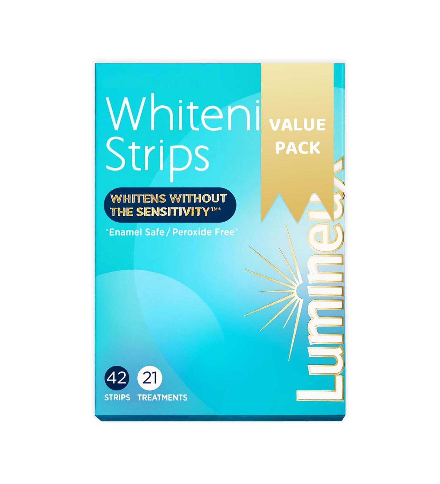 Luminex Teeth Whitening Strips - 21 Treatments 42 White Strips - Lemieux Peroxide-Free Kit Natural Formula - Enamel-Safe Lumino Teeth Whitener - Sensitivity-Free Luminox Technology (Pack of 1) 42 Count (Pack of 1) - Buy Online on GoSupps.com