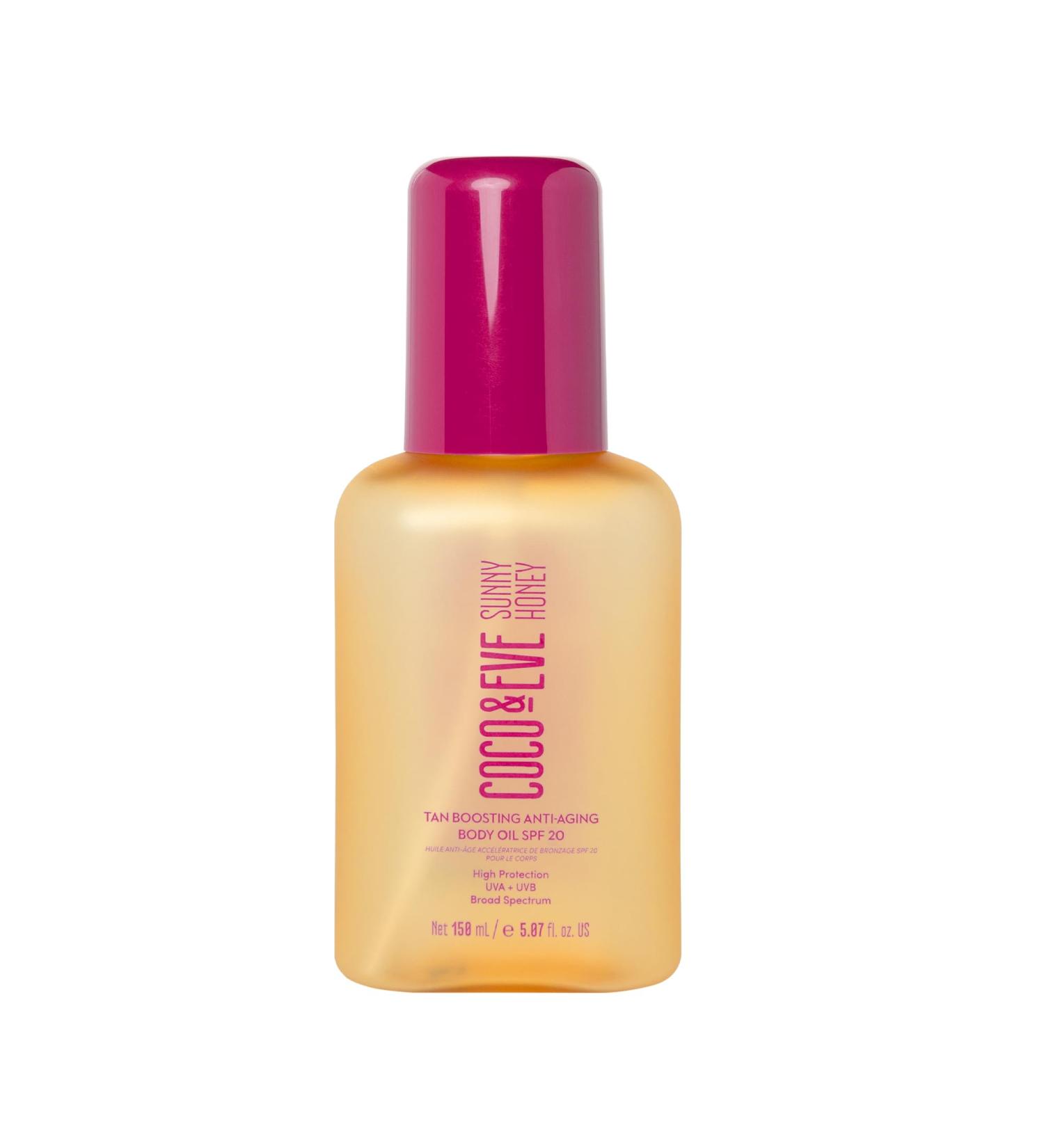 Coco & Eve Tan Boosting Anti-Aging Body Oil SPF20 - Tanning Accelerator with UVA UVB Protection | Moisturizing Bronzing Spray with Natural Ingredients (5.07 Fl Oz - Buy Online on GoSupps.com
