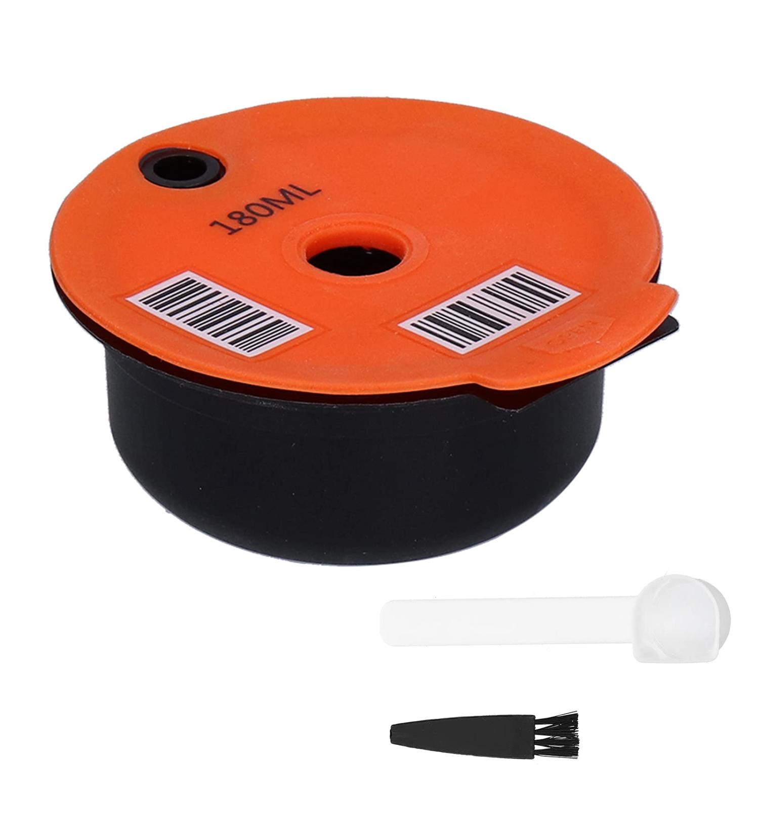  TOPINCN TOPINCN Reusable Coffee Capsules Refillable Pod Kit with Brush and Spoon Ground Coffee Filter Cup Home Cartridge Accessories for Kitchen Station (Orange 180ML) - Buy Online on GoSupps.com