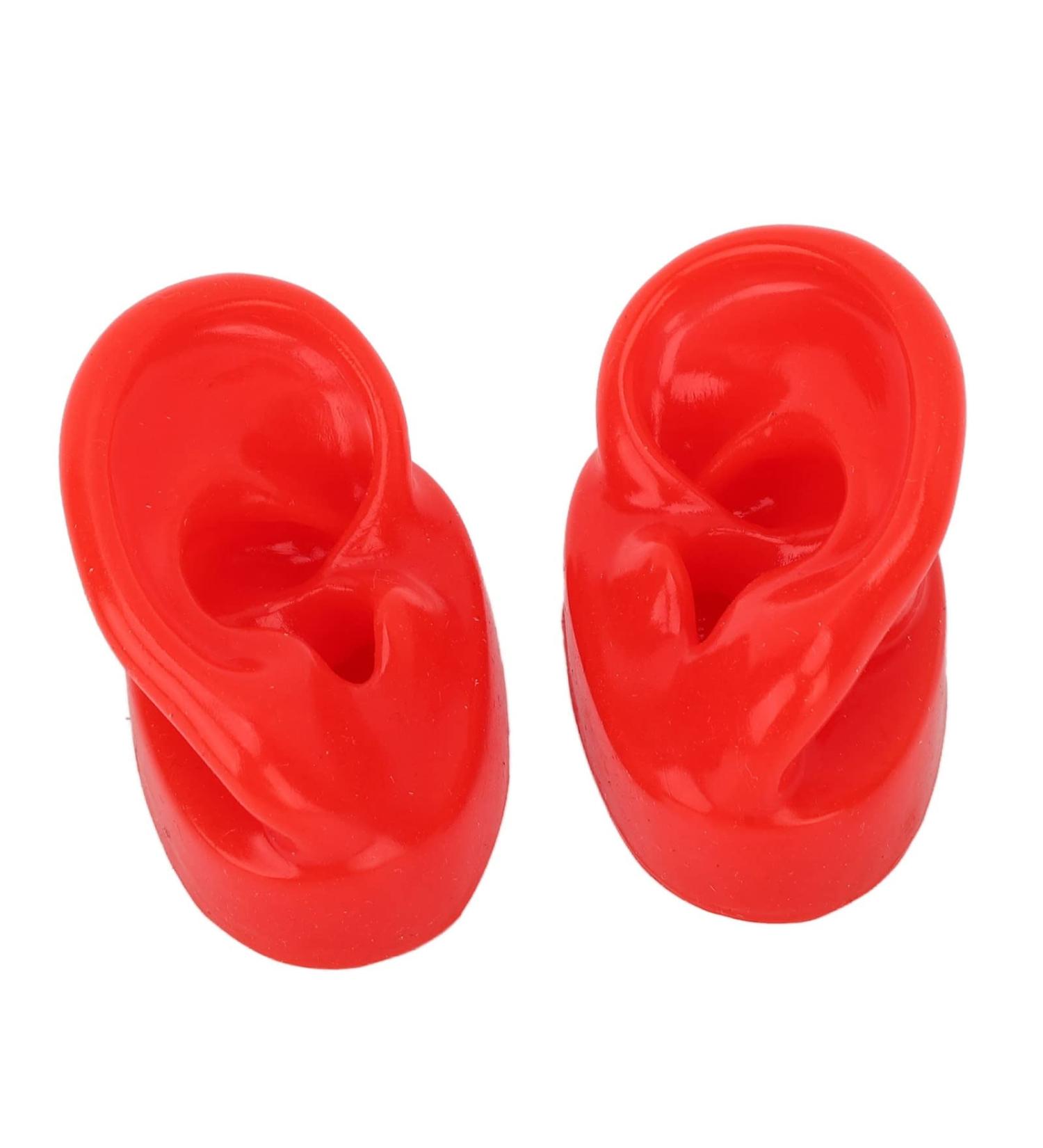 Simulated Couple Human Ear Model - Soft Silicone Ear for Hearing Support & Acupuncture Demonstration (Red) | International Shipping Available - Buy Online on GoSupps.com
