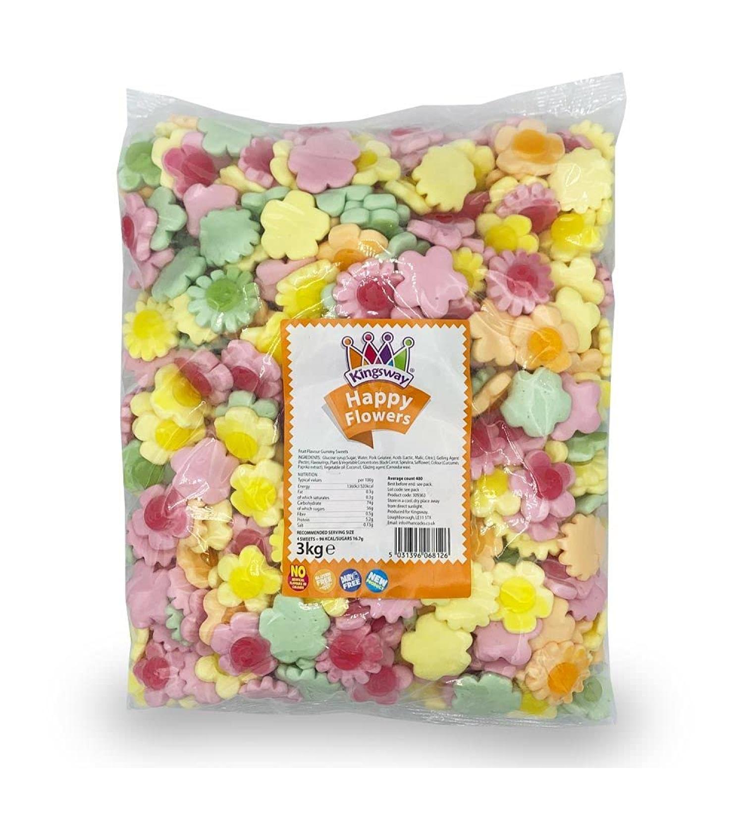 Kingsway Happy Flowers Flavoured Gummy Sweets Fruit 3 Kg