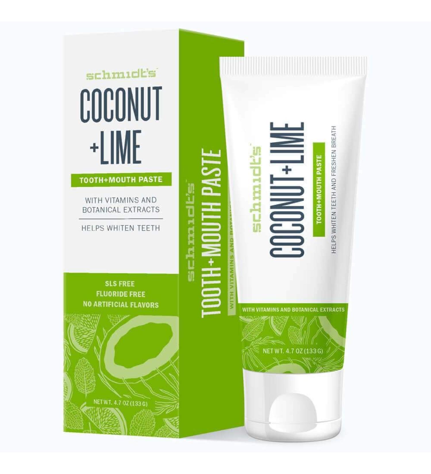Schmidts Coconut & Lime Toothpaste, 4.70 oz (Pack of 2)